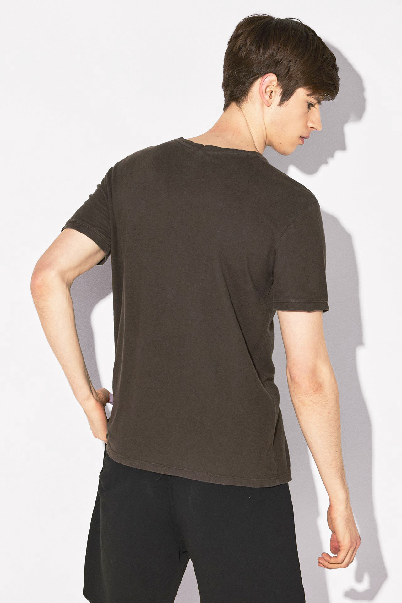 LINEN BLEND OPEN STICHES TEE