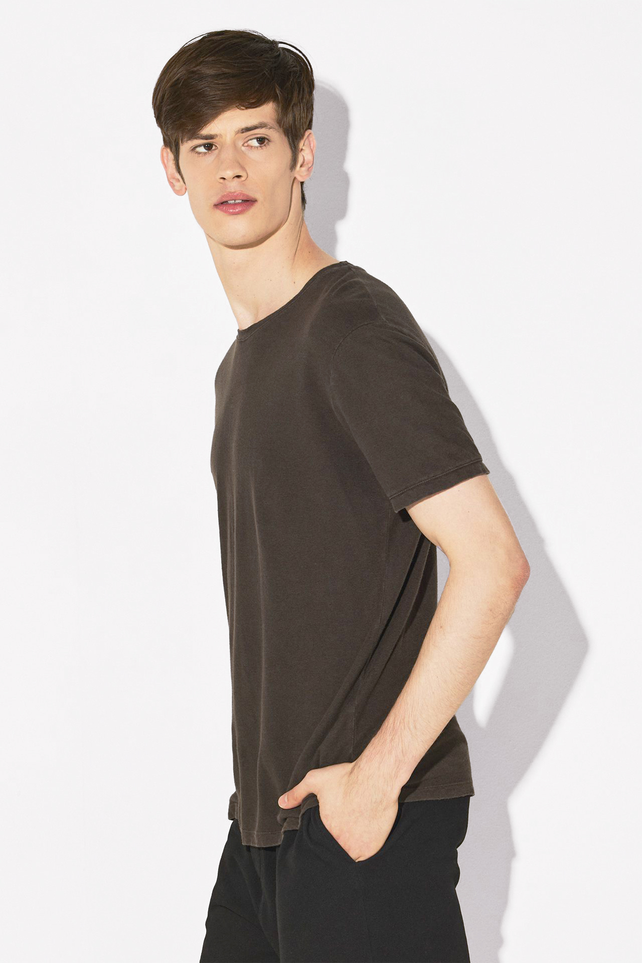 LINEN BLEND OPEN STICHES TEE