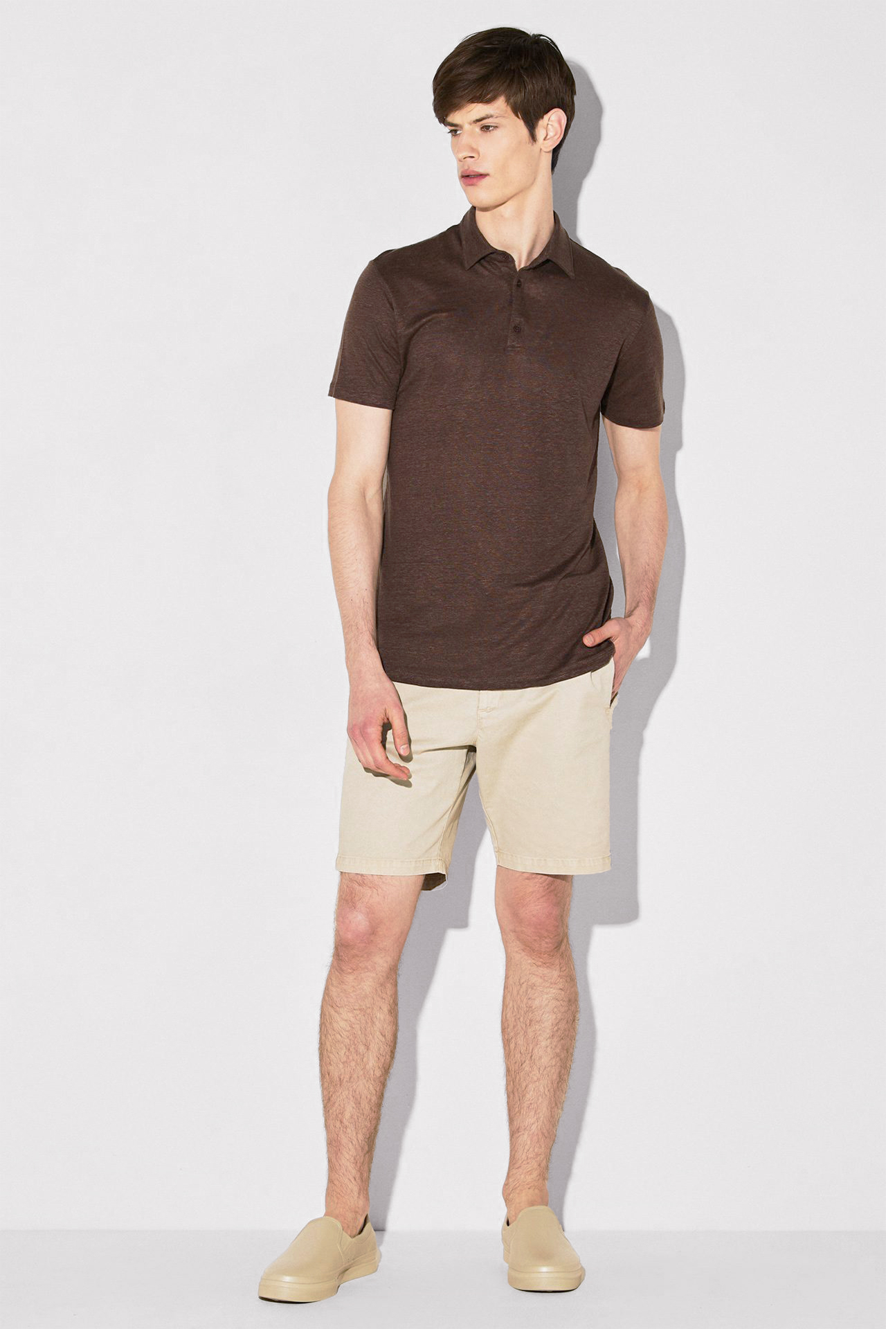 PURE LINEN POLO TEE