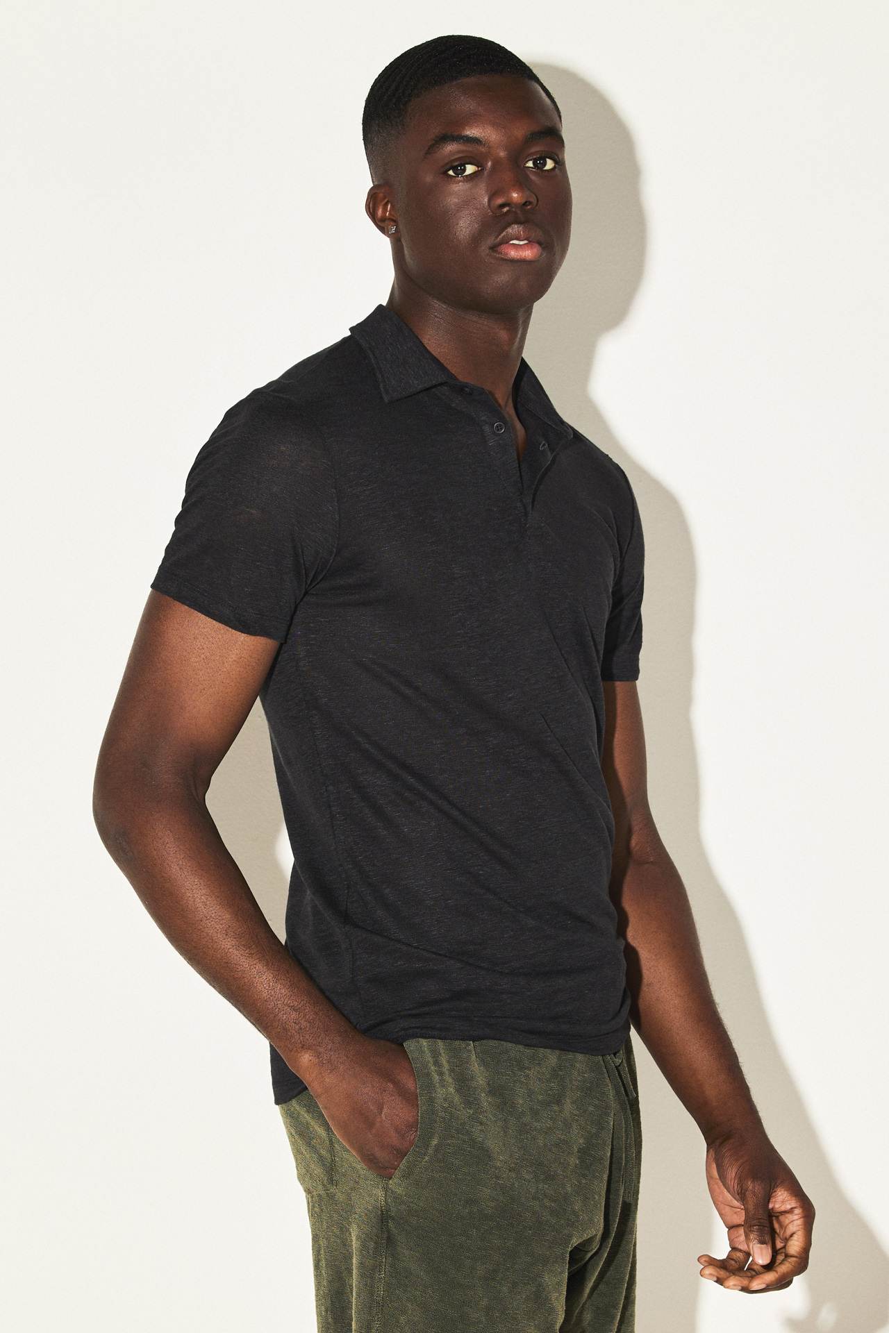 PURE LINEN POLO TEE