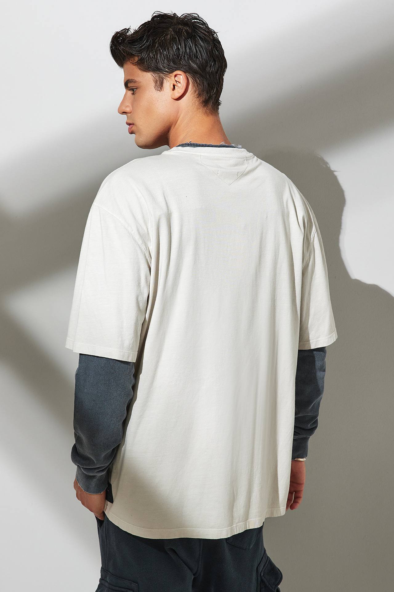 Oversized Faux Layer Long Sleeve T-shirt