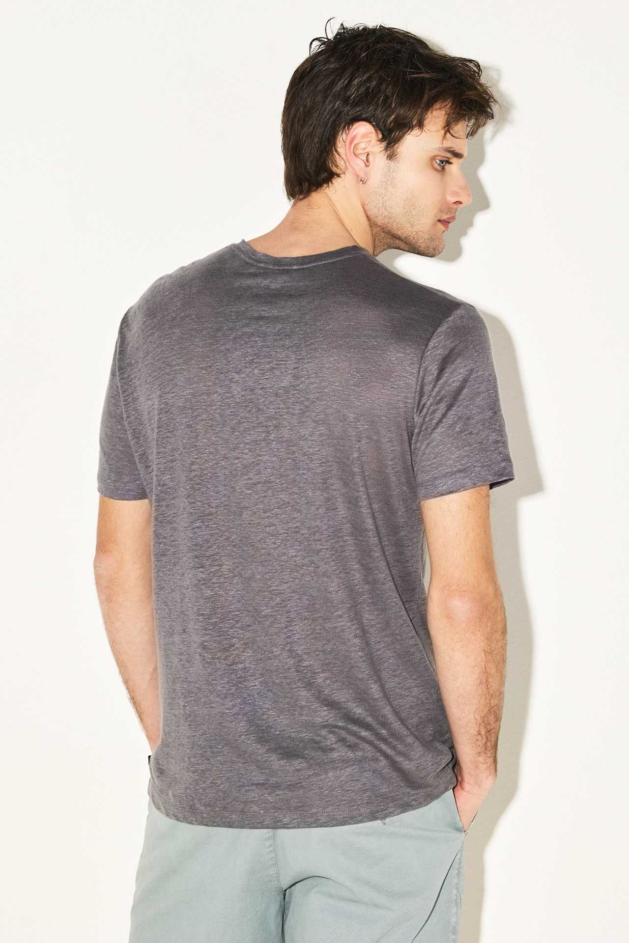 PURE LINEN OPEN STICHES TEE