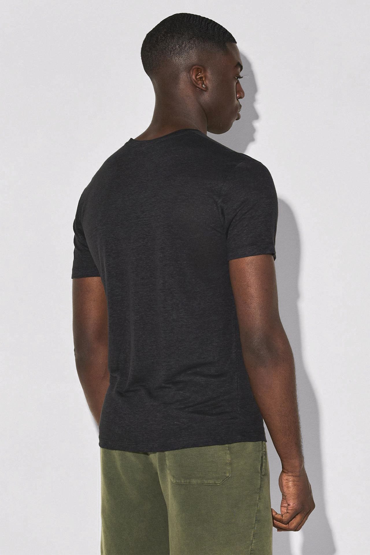 PURE LINEN OPEN STICHES TEE