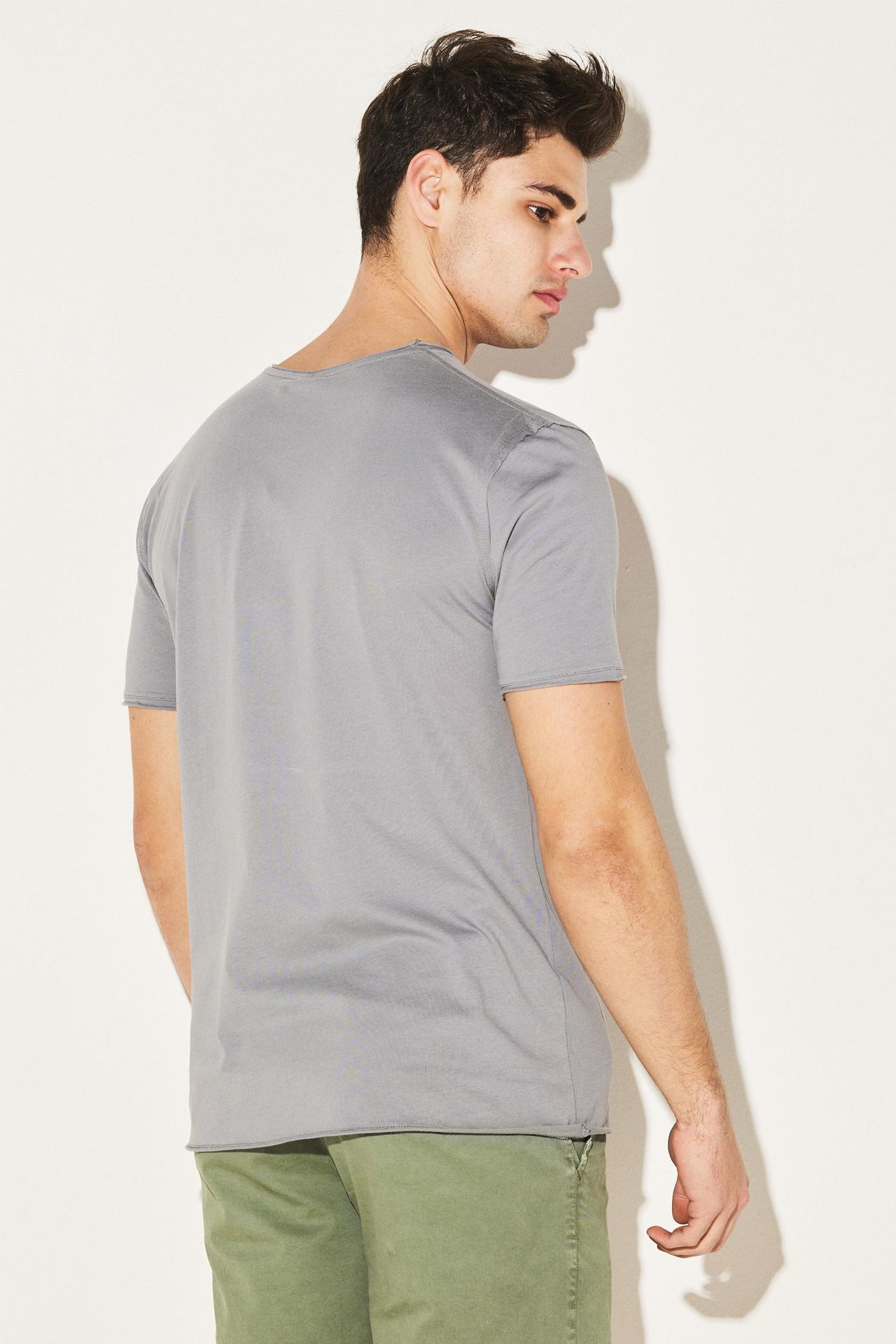 ORGANIC FINE JERSEY RAW CUT NECK TEE