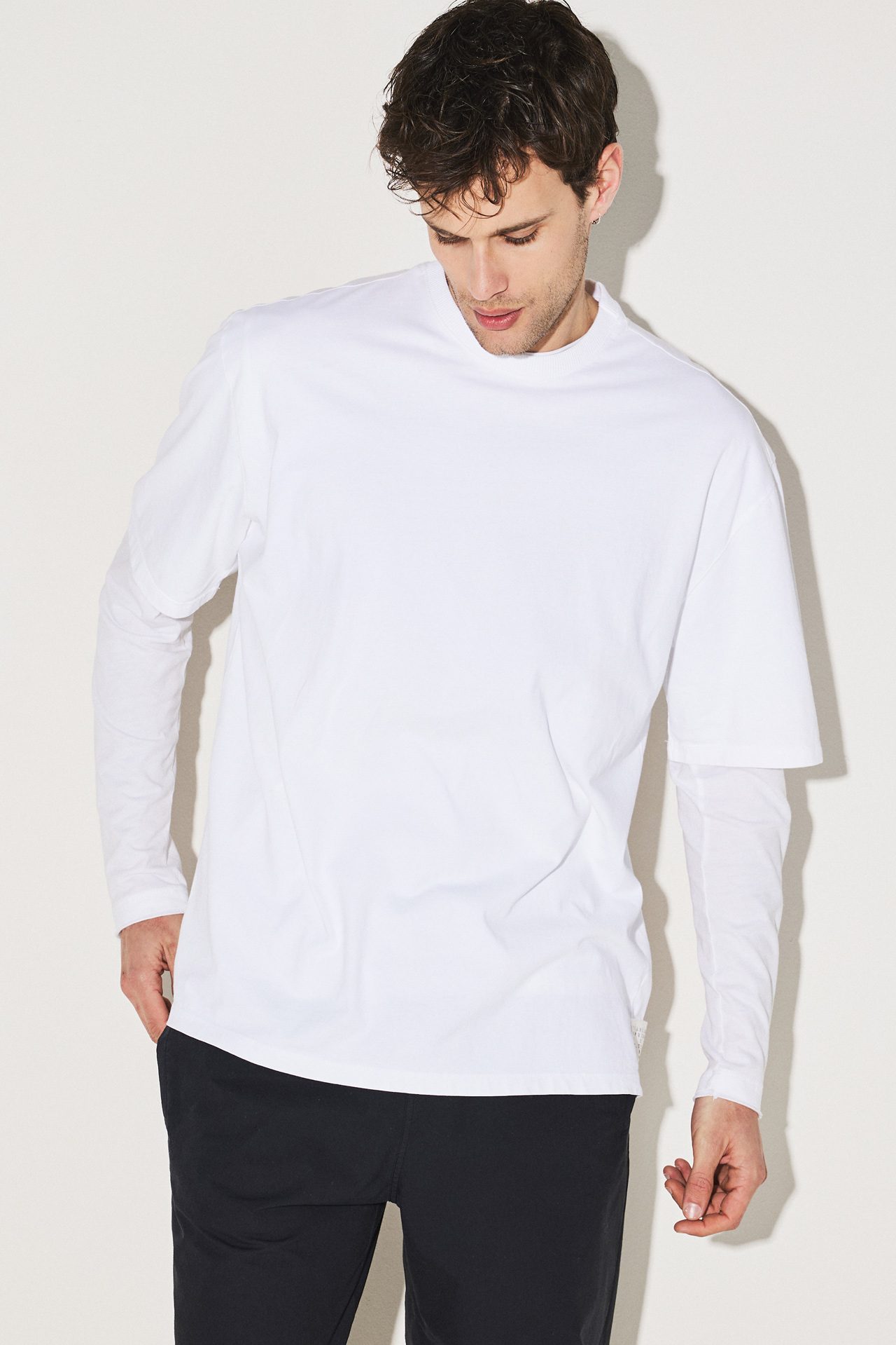 RIB NECK OVERSIZED TEE