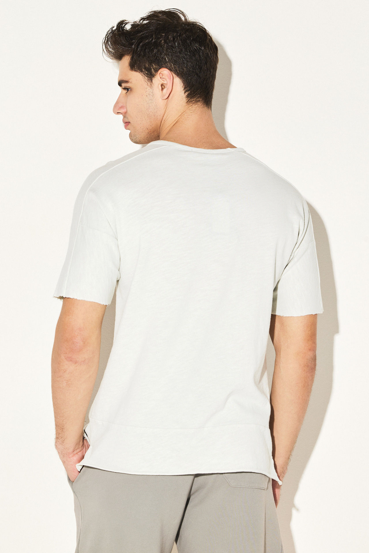 HEAVY SLUB SHOULDER DETAIL RELAXED TEE