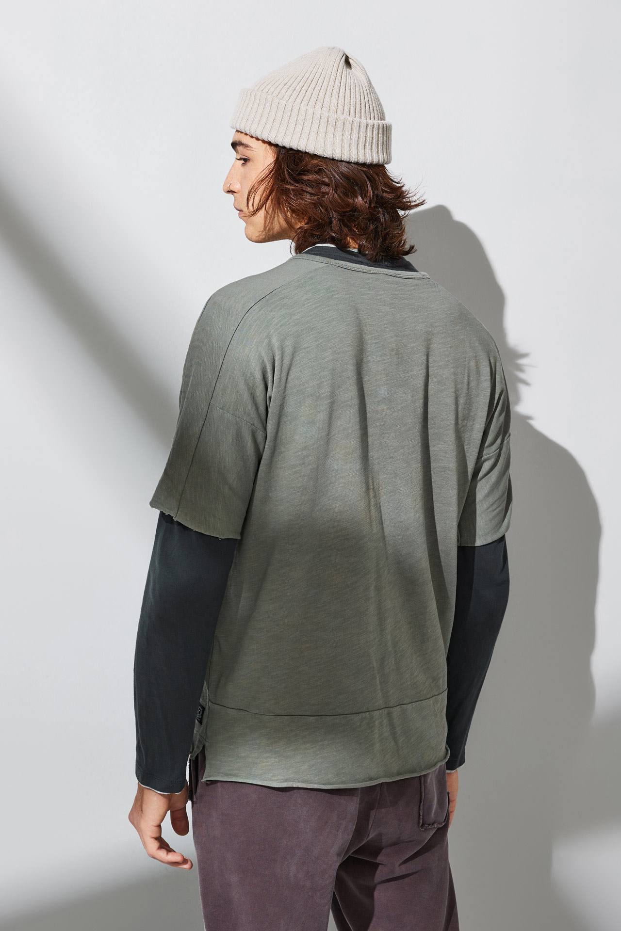 HEAVY SLUB SHOULDER DETAIL RELAXED TEE