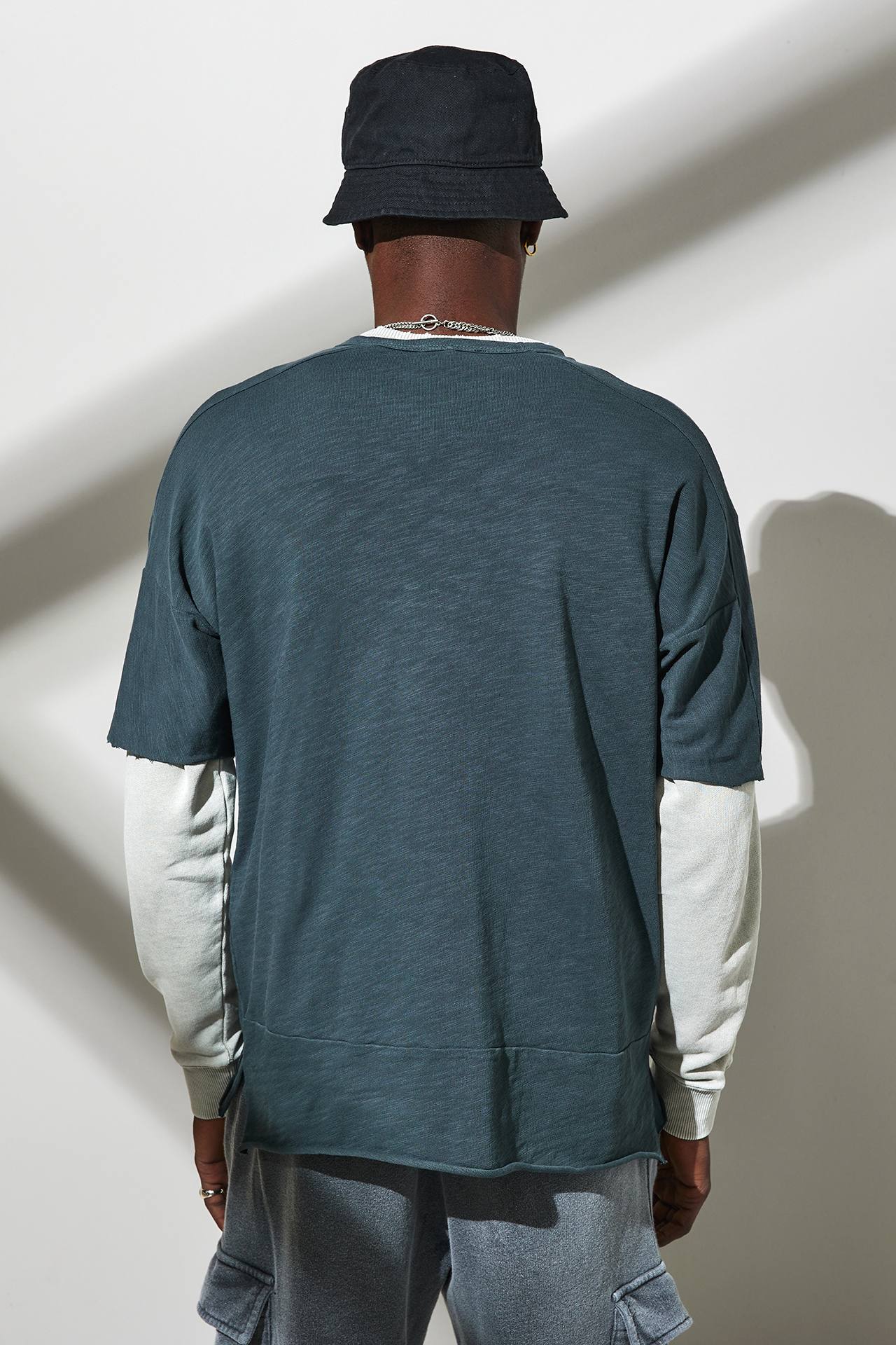 HEAVY SLUB SHOULDER DETAIL RELAXED TEE