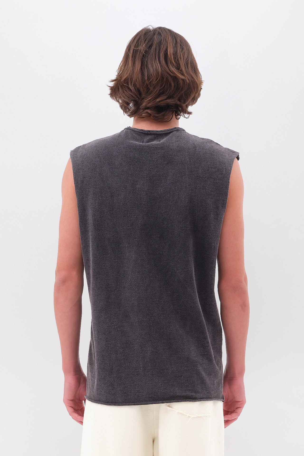 SLUB TANK TOP WITH RAW EDGES