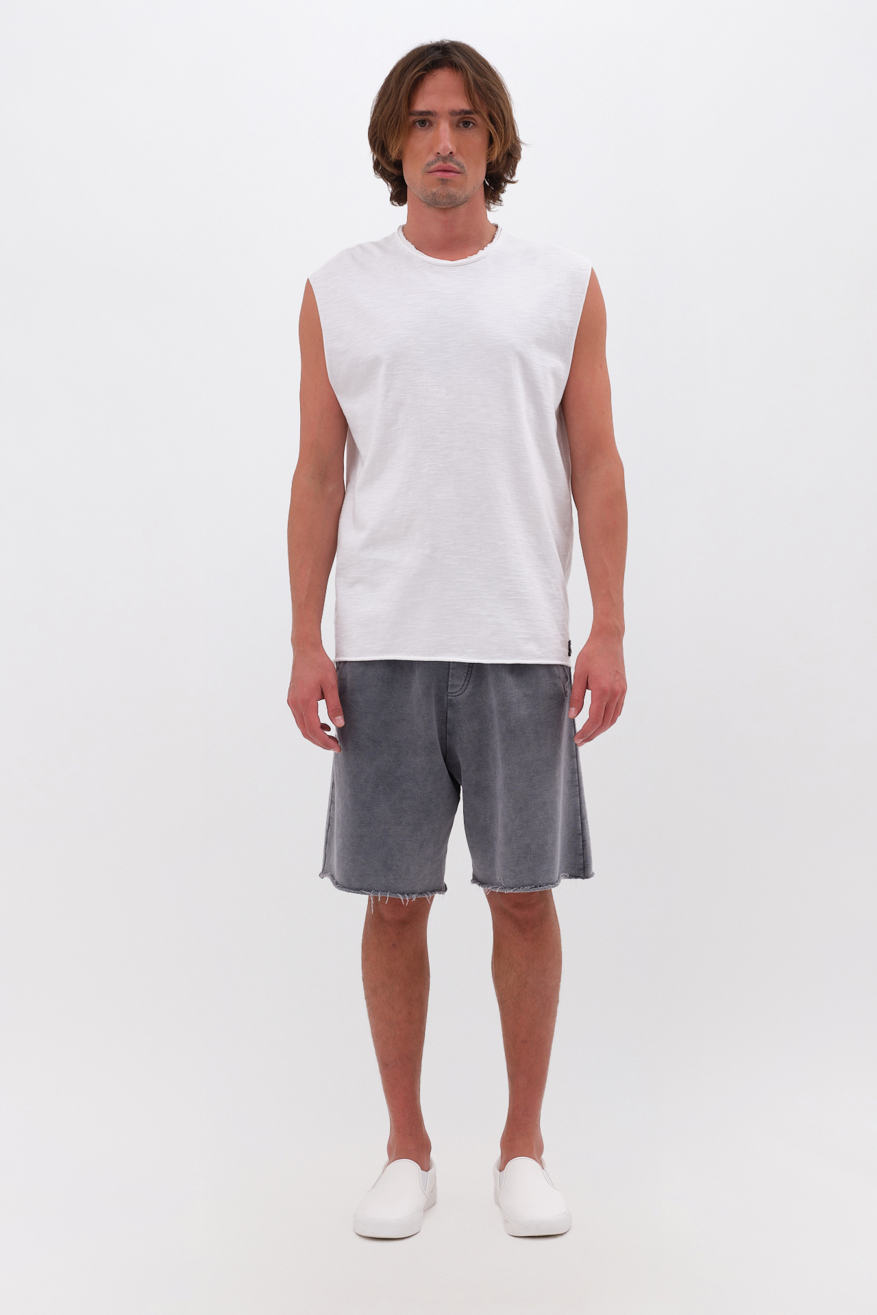 SLUB TANK TOP WITH RAW EDGES