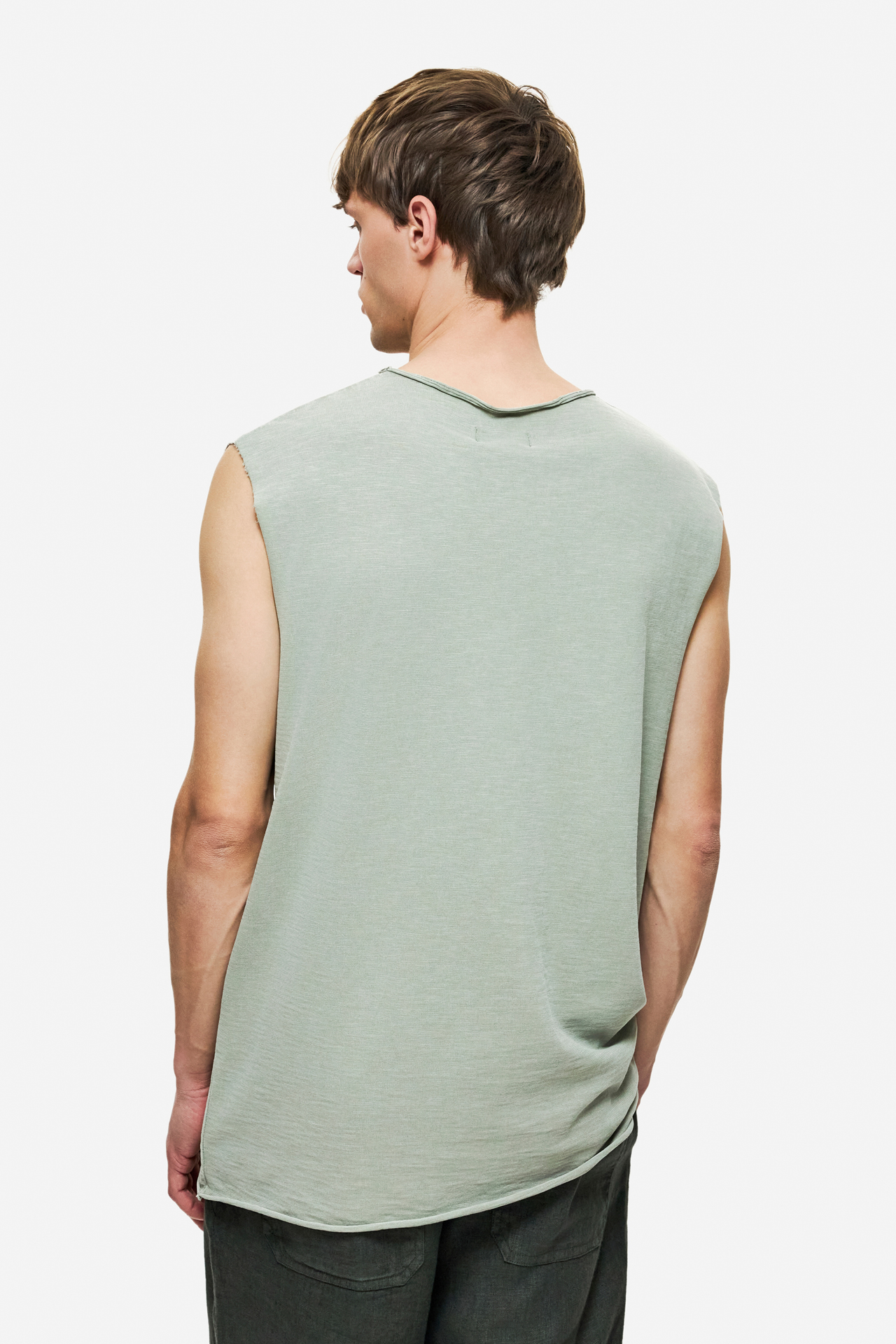 SLUB TANK TOP WITH RAW EDGES