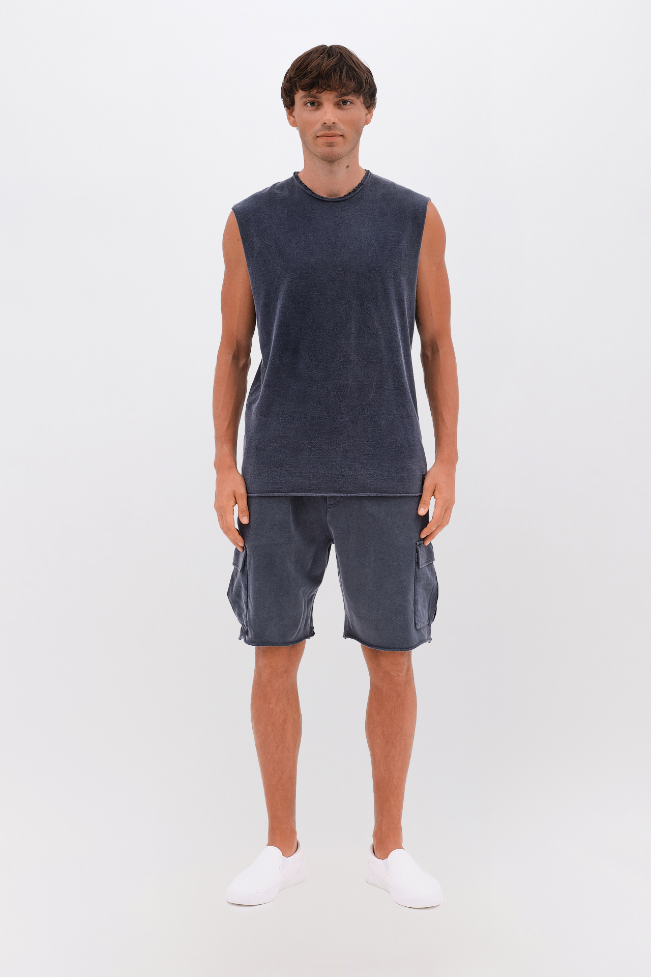SLUB TANK TOP WITH RAW EDGES