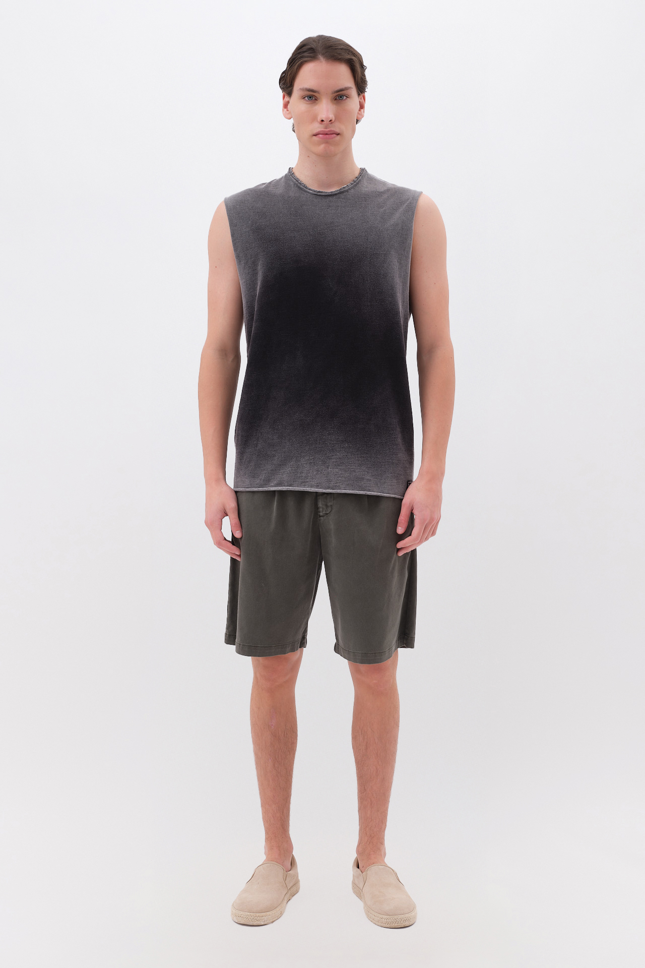 SLUB TANK TOP WITH RAW EDGES