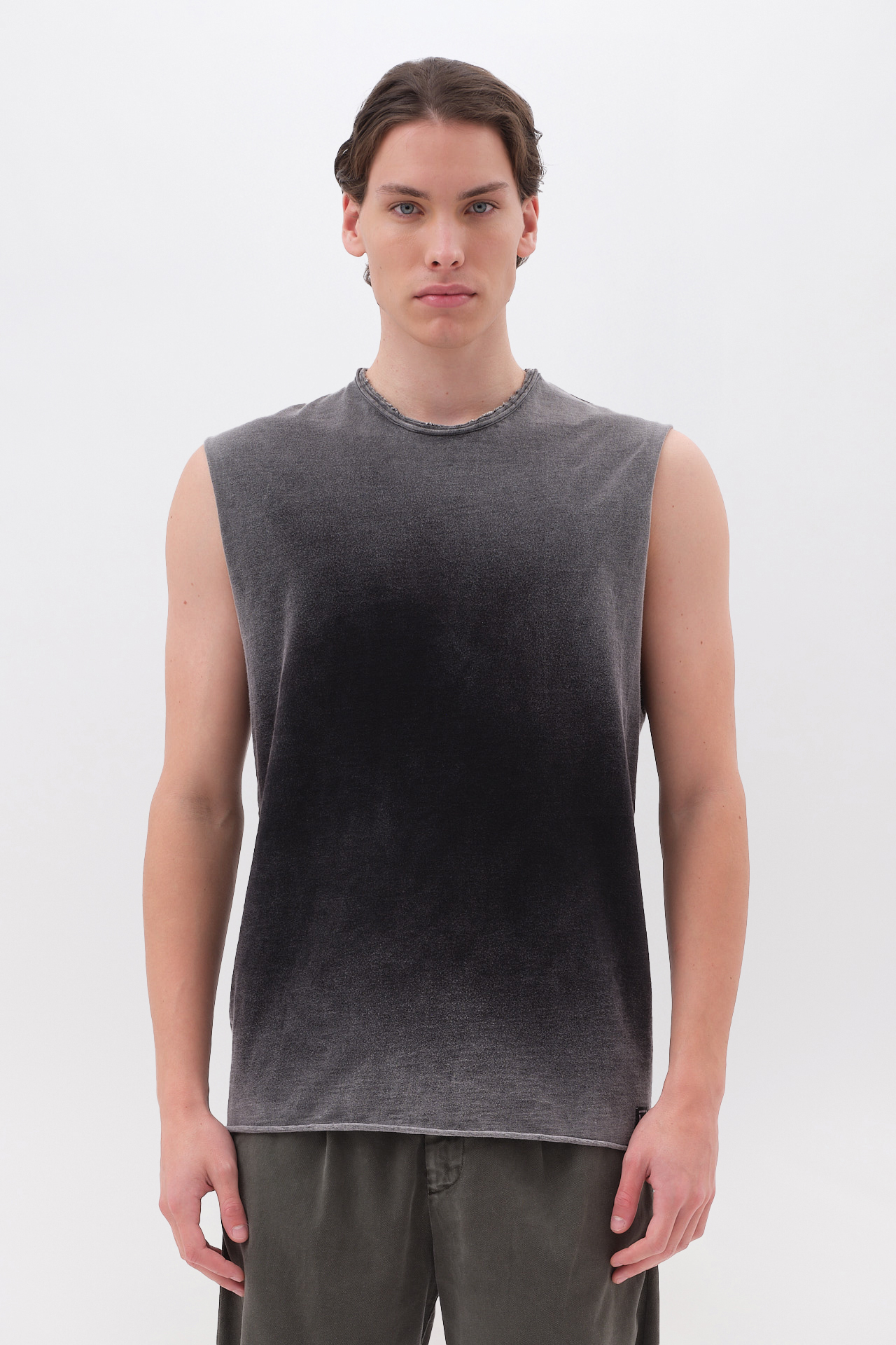 SLUB TANK TOP WITH RAW EDGES