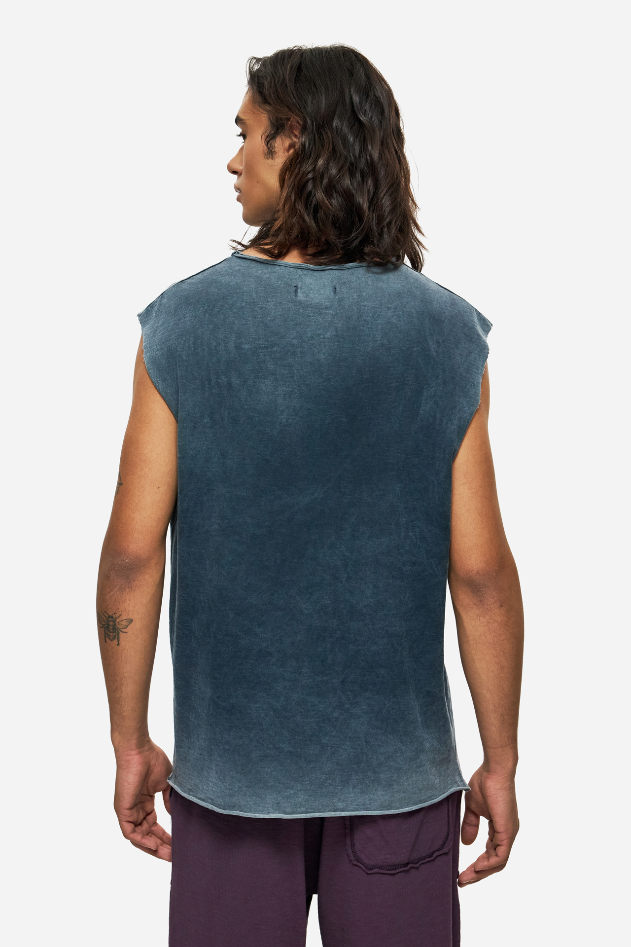SLUB TANK TOP WITH RAW EDGES