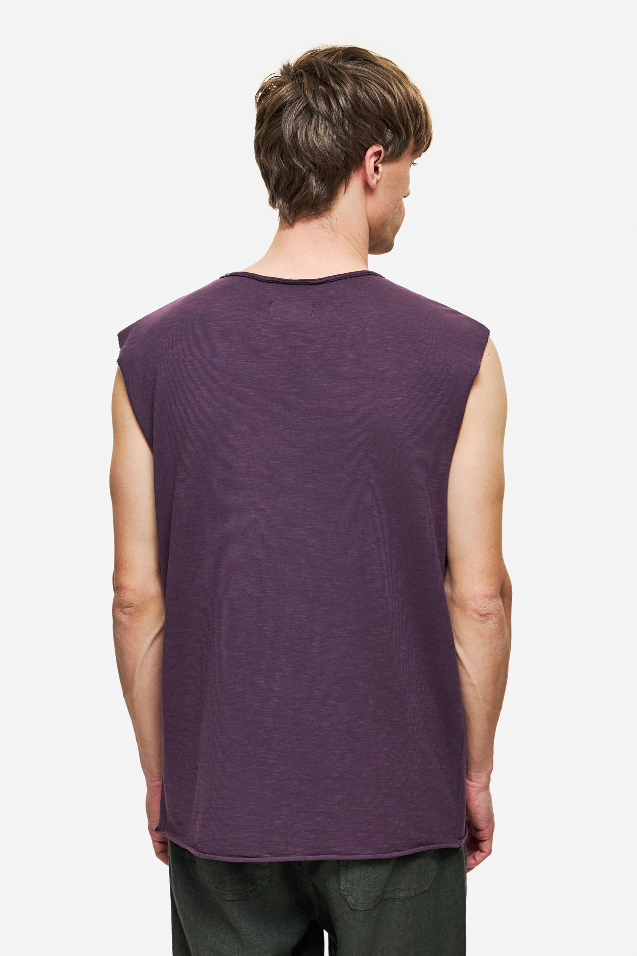 SLUB TANK TOP WITH RAW EDGES