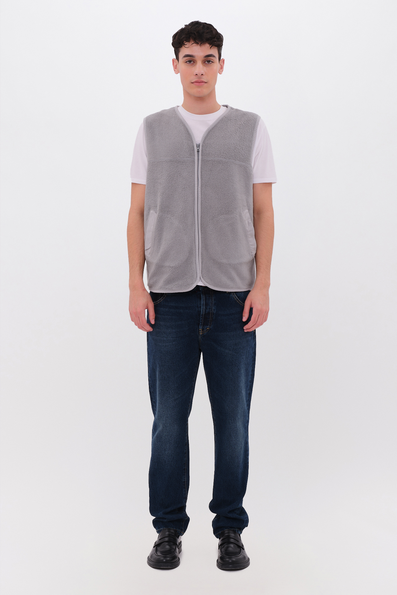 Teddy Mixed Fabric Vest