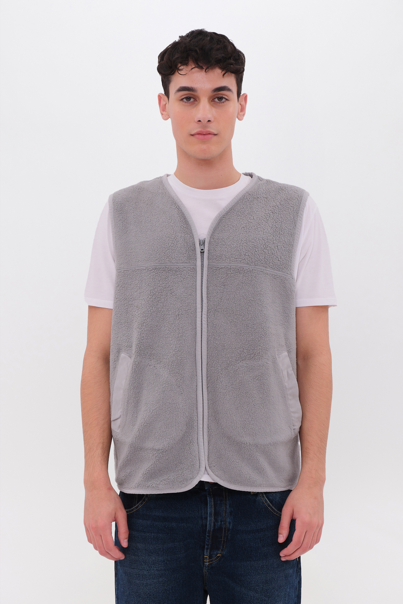 Teddy Mixed Fabric Vest
