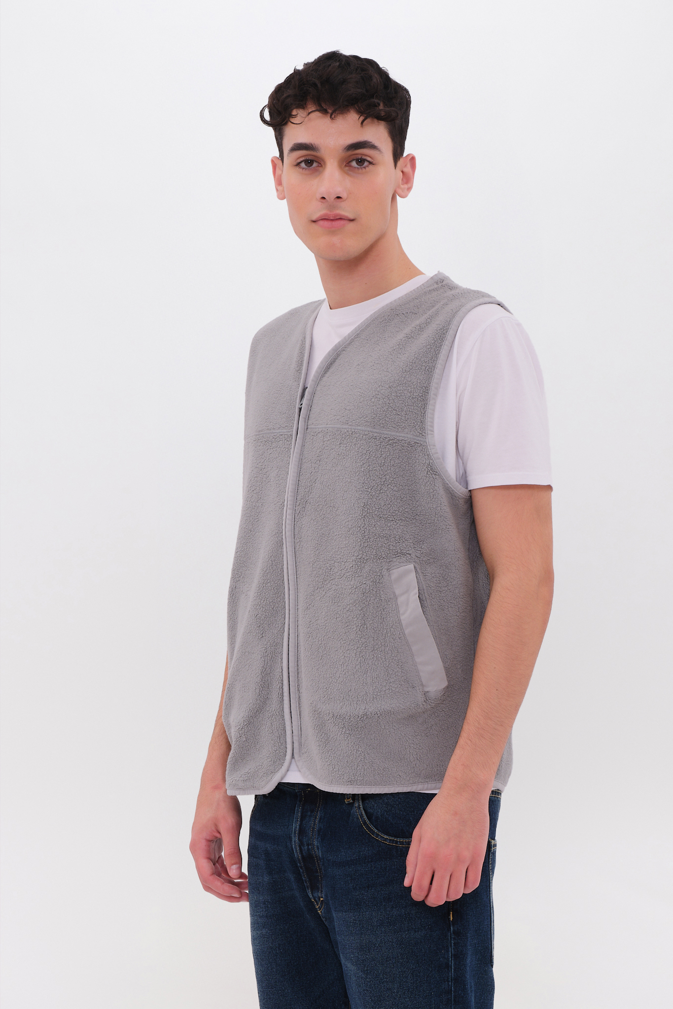 Teddy Mixed Fabric Vest