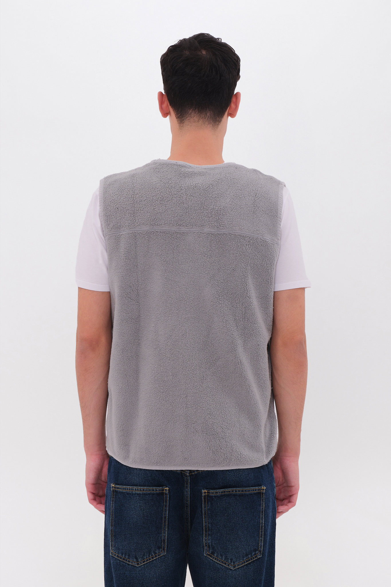 Teddy Mixed Fabric Vest