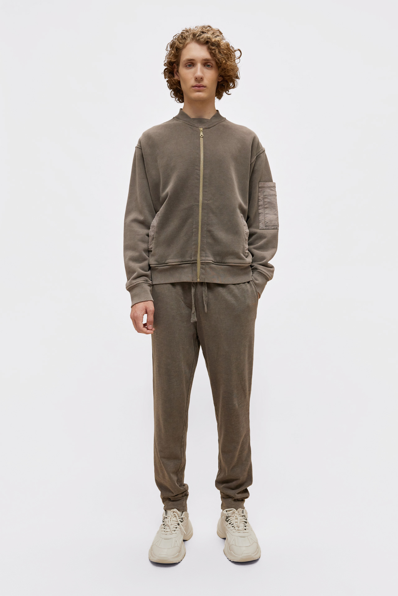 Contrast Bomber Full Zip