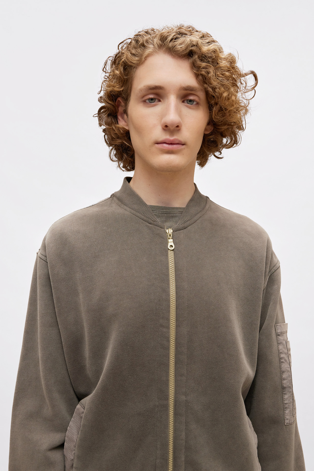 Contrast Bomber Full Zip