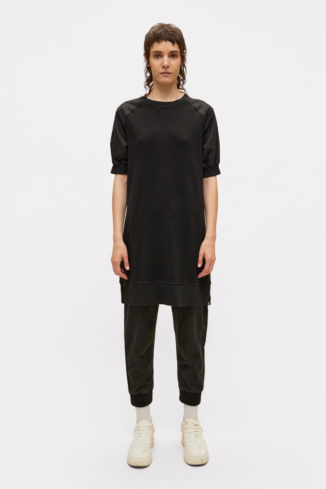 Contrast Crewneck Dress