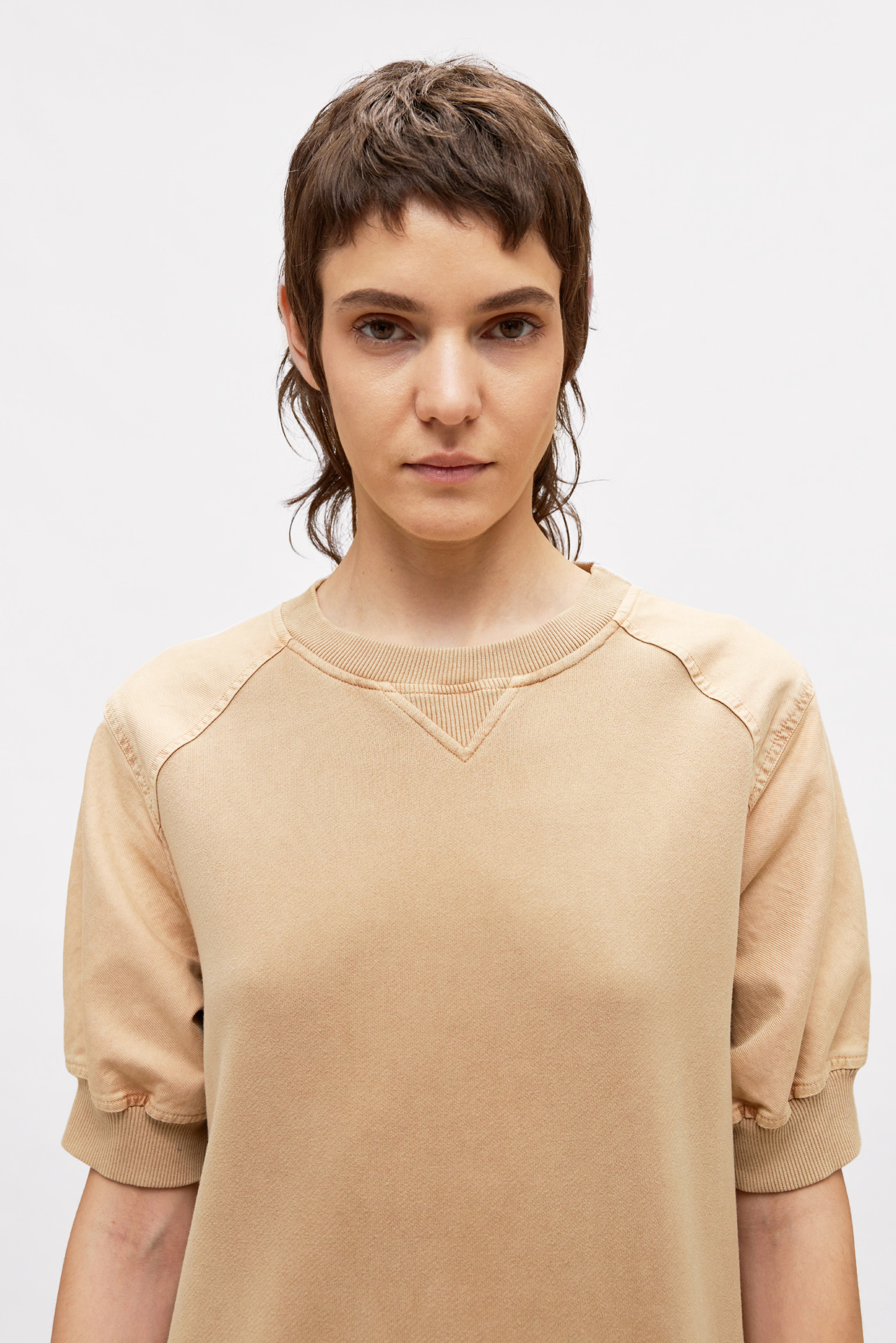 Contrast Crewneck Dress