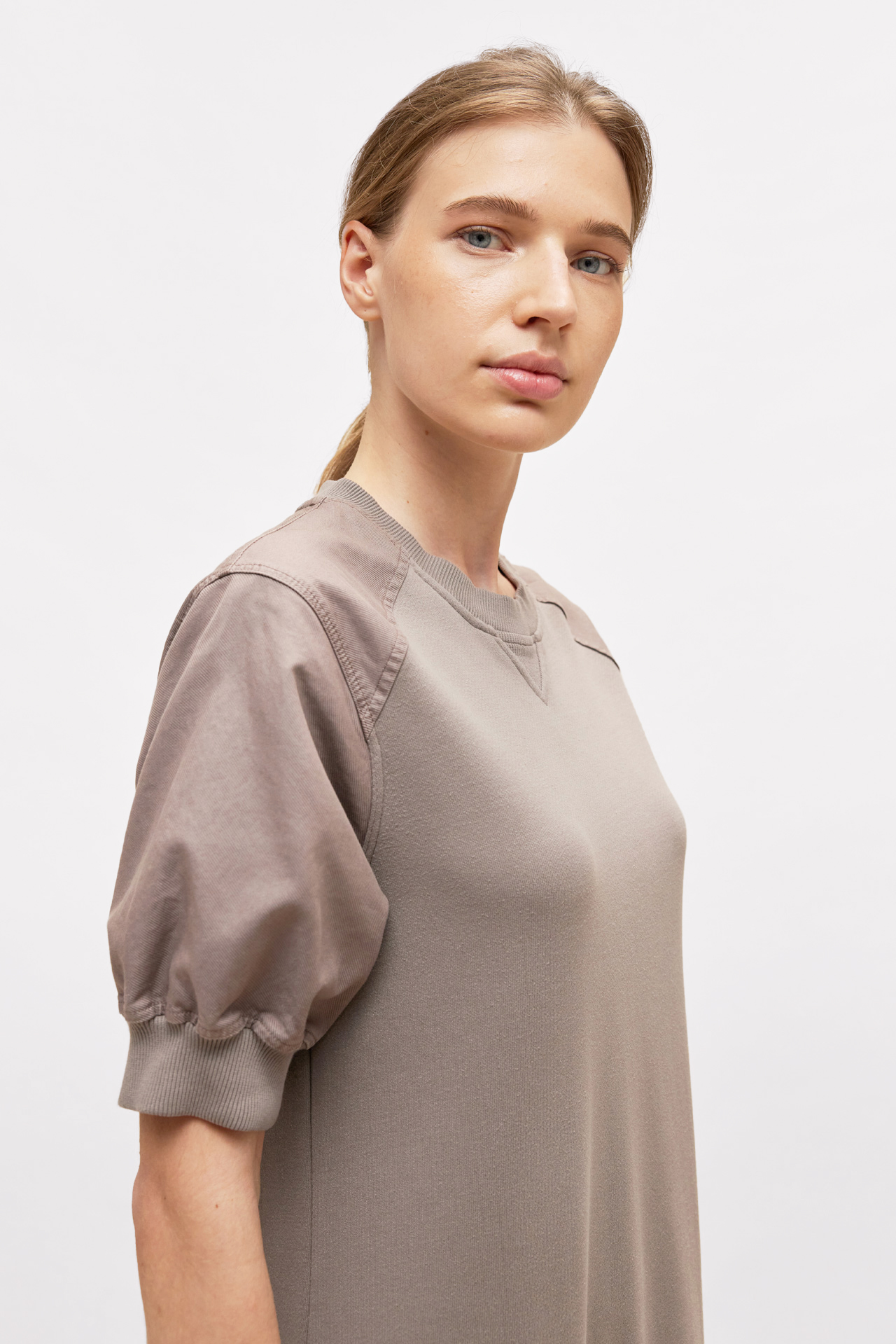 Contrast Crewneck Dress