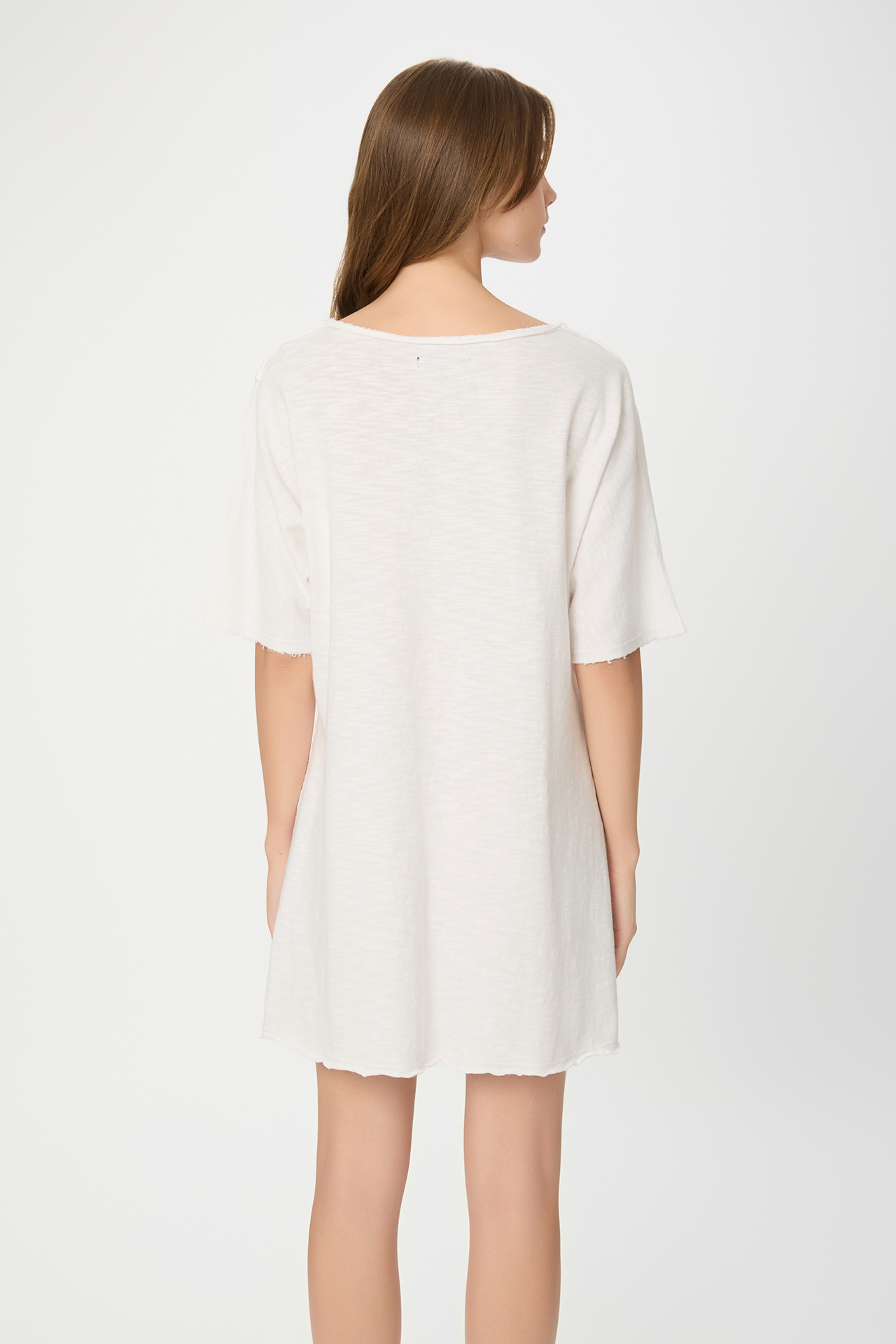 RELAXED DRESS WITH RAW EDGES