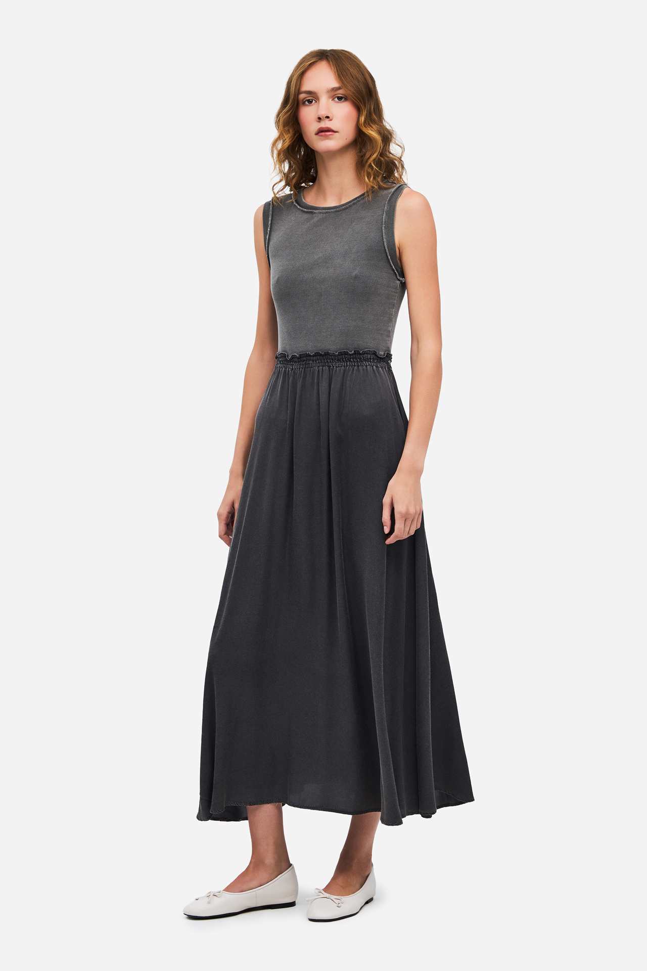 2 FABRIC MIDI DRESS