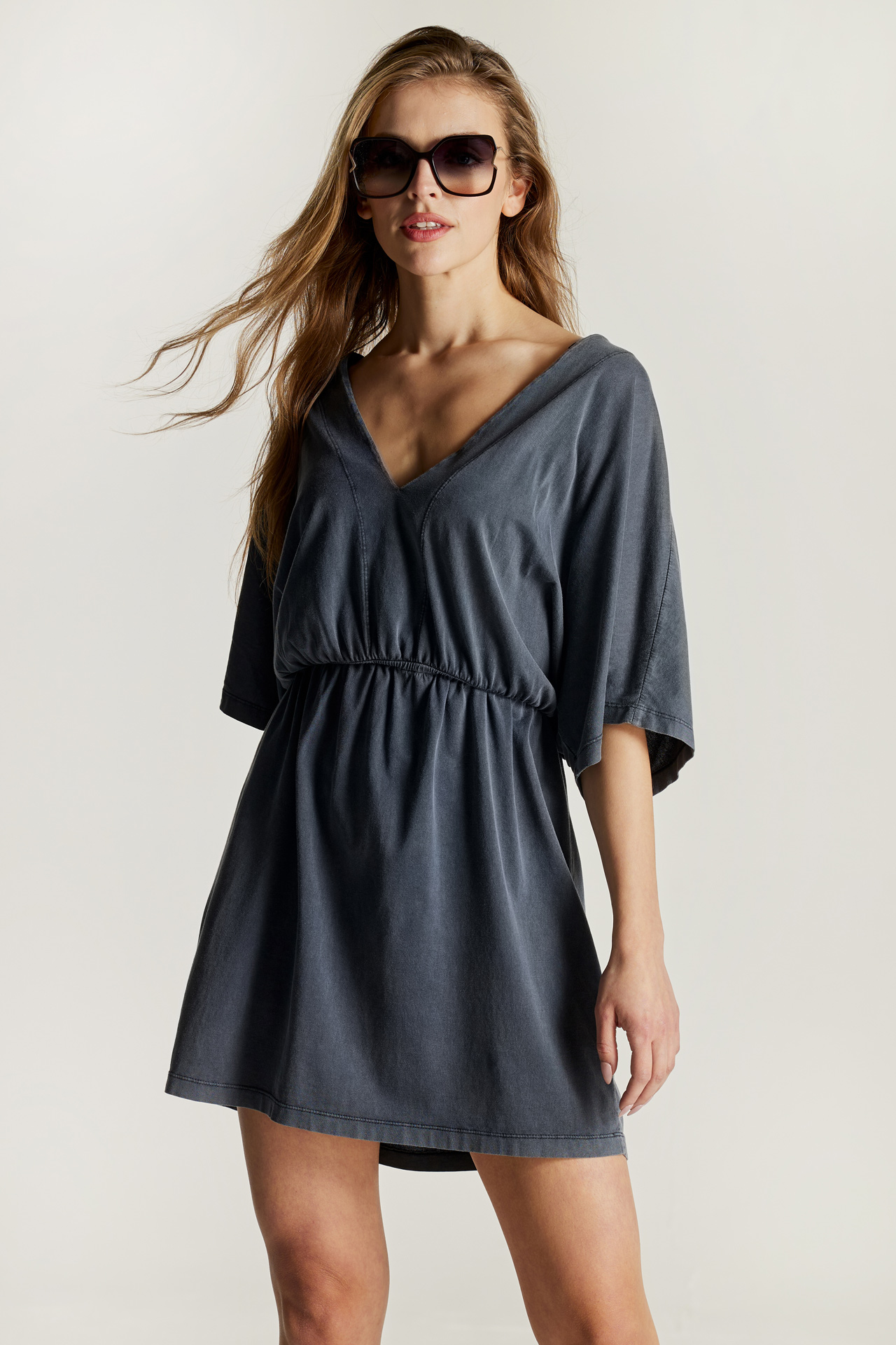 V-Neck Cotton Dress