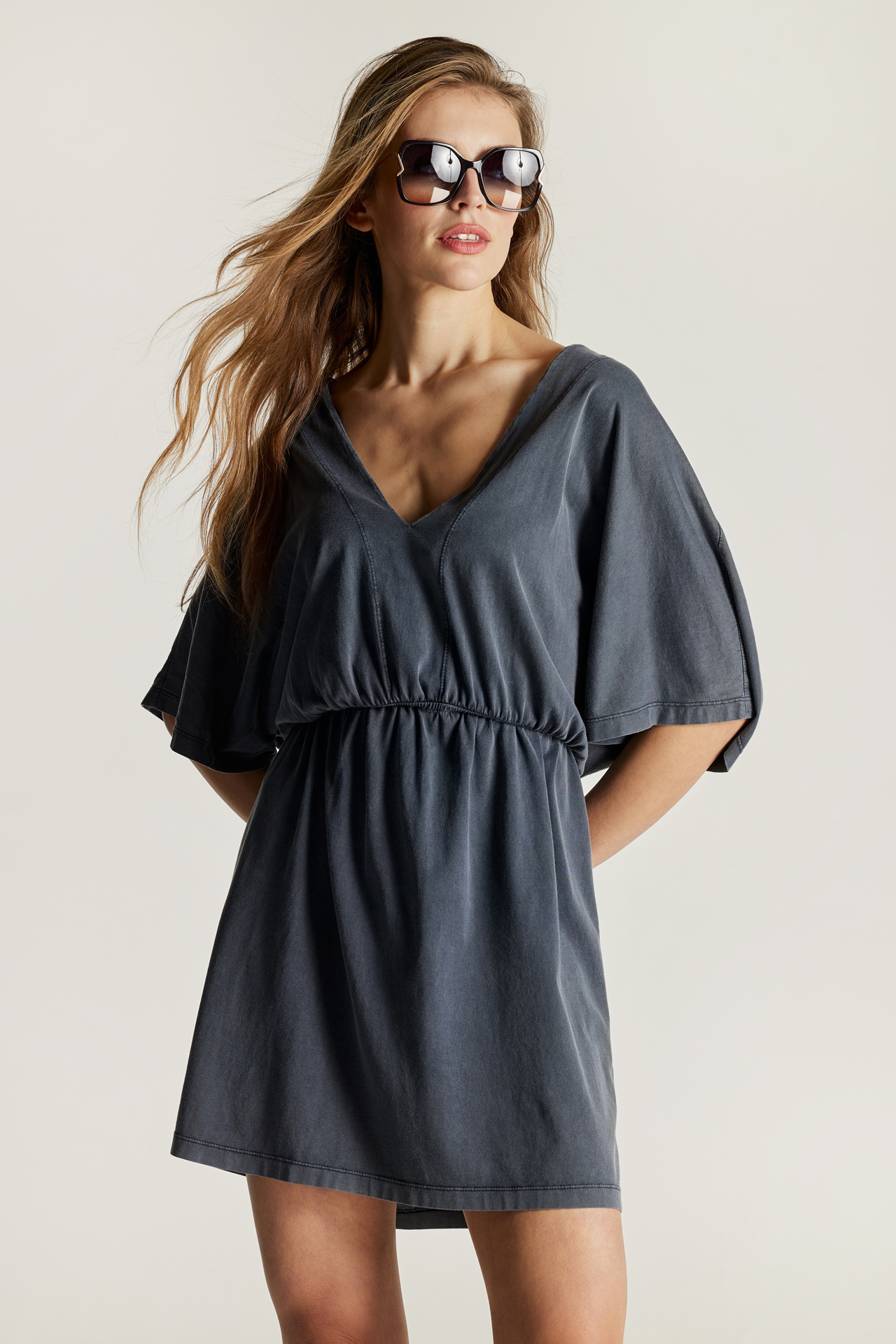 V-Neck Cotton Dress