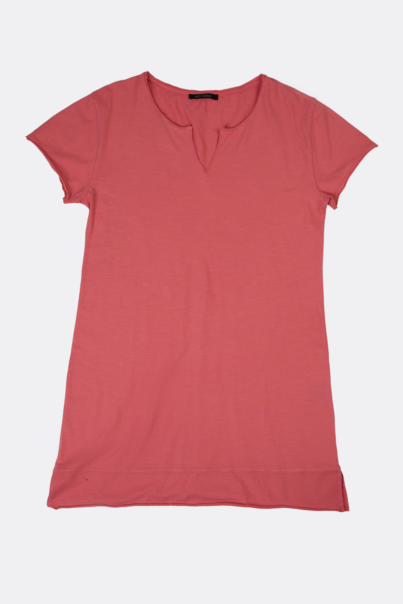 Raw Edge Detail Short Sleeve Dress