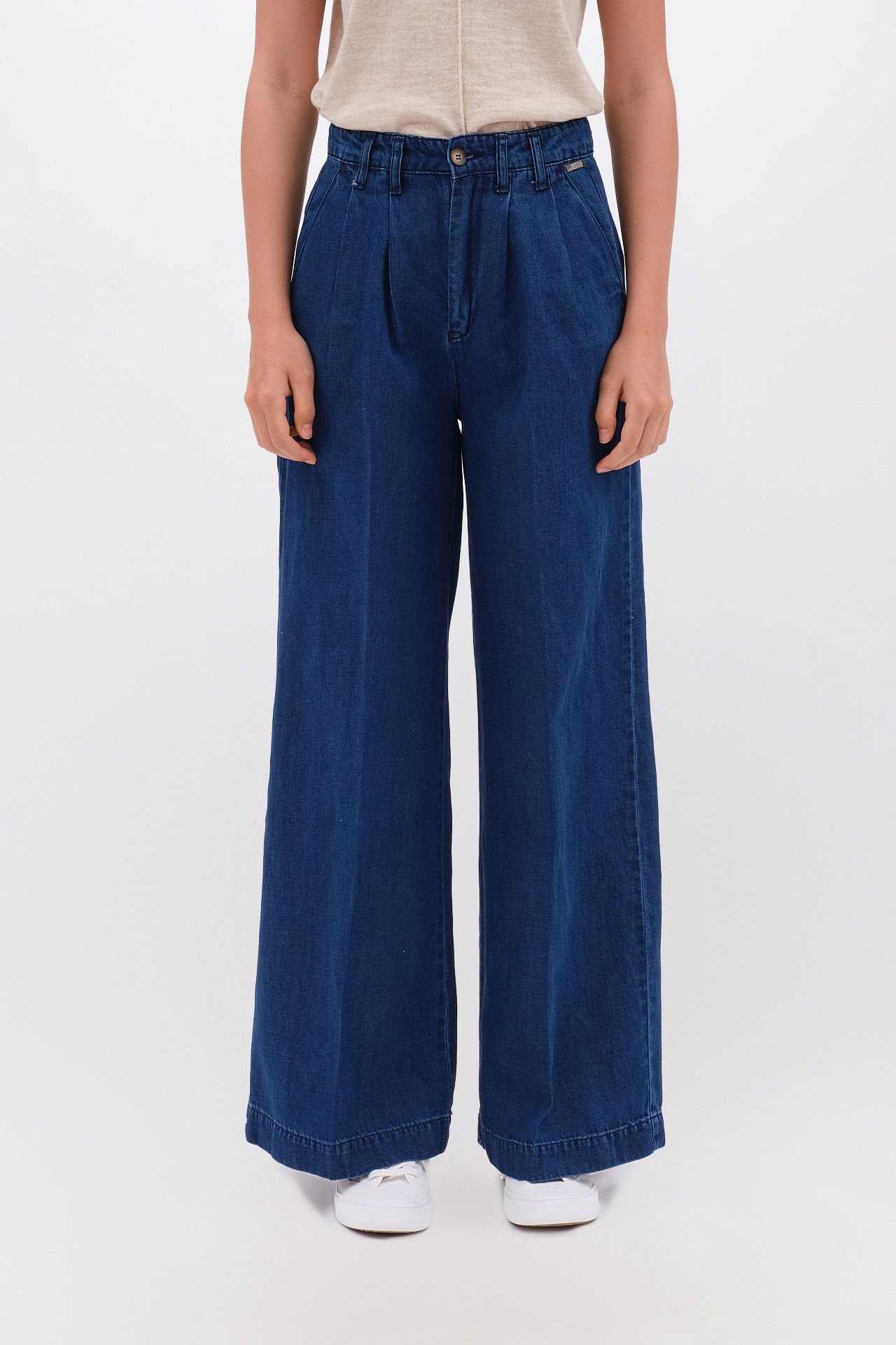 WIDE LEG DENIM TROUSERS
