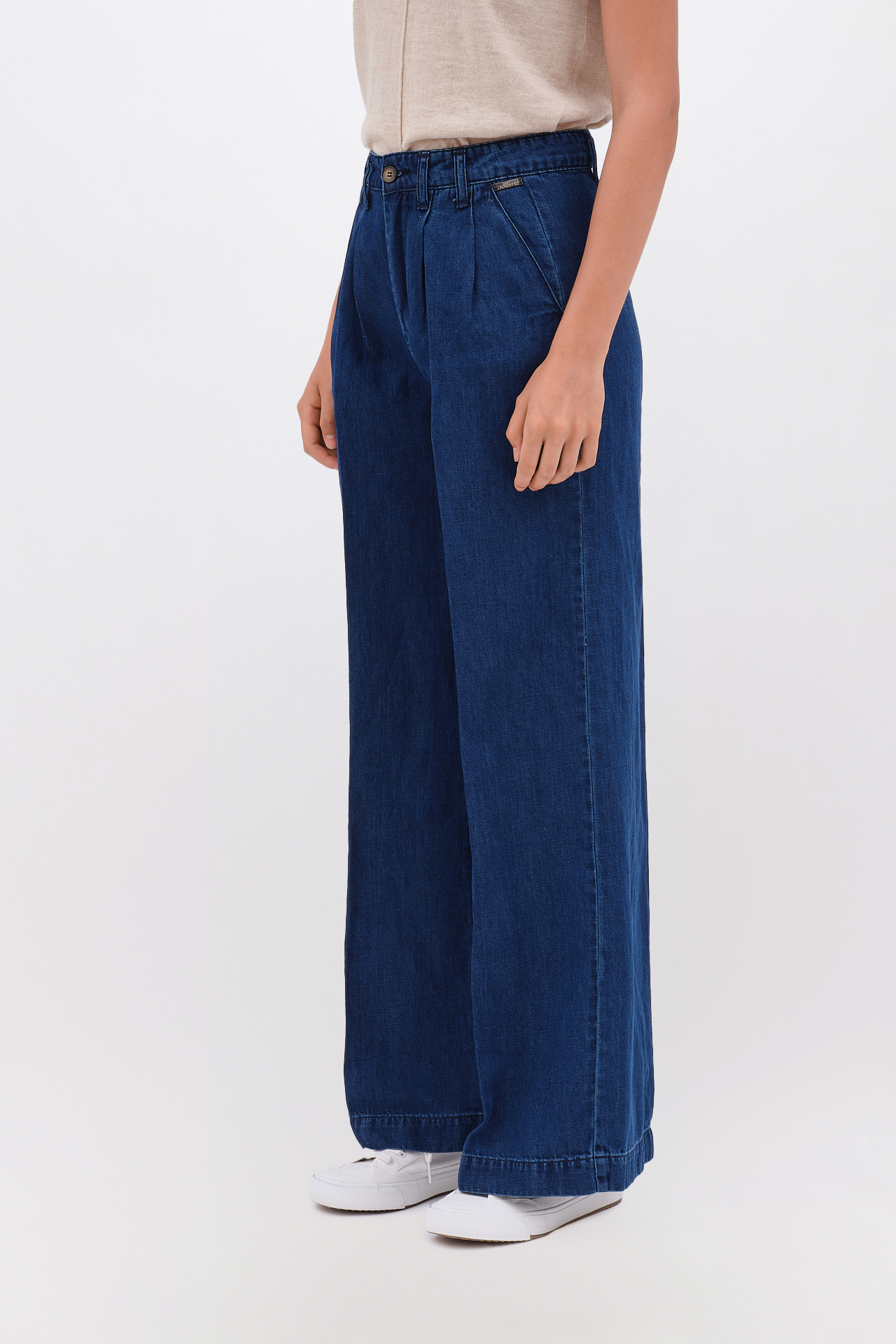 WIDE LEG DENIM TROUSERS