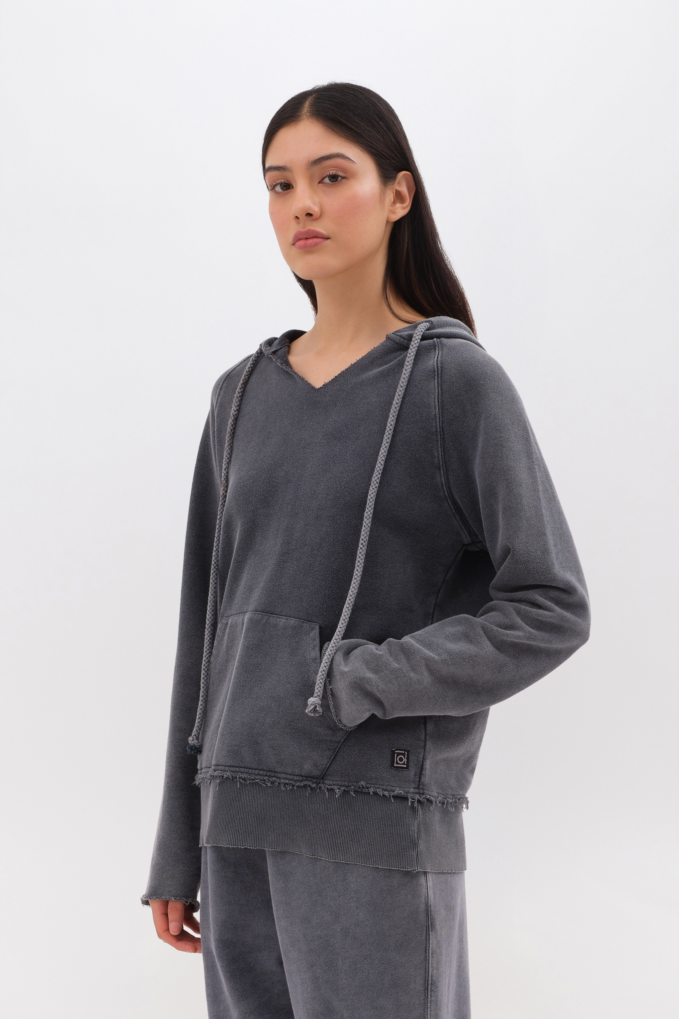 HOODIE WITH RAW EDGES