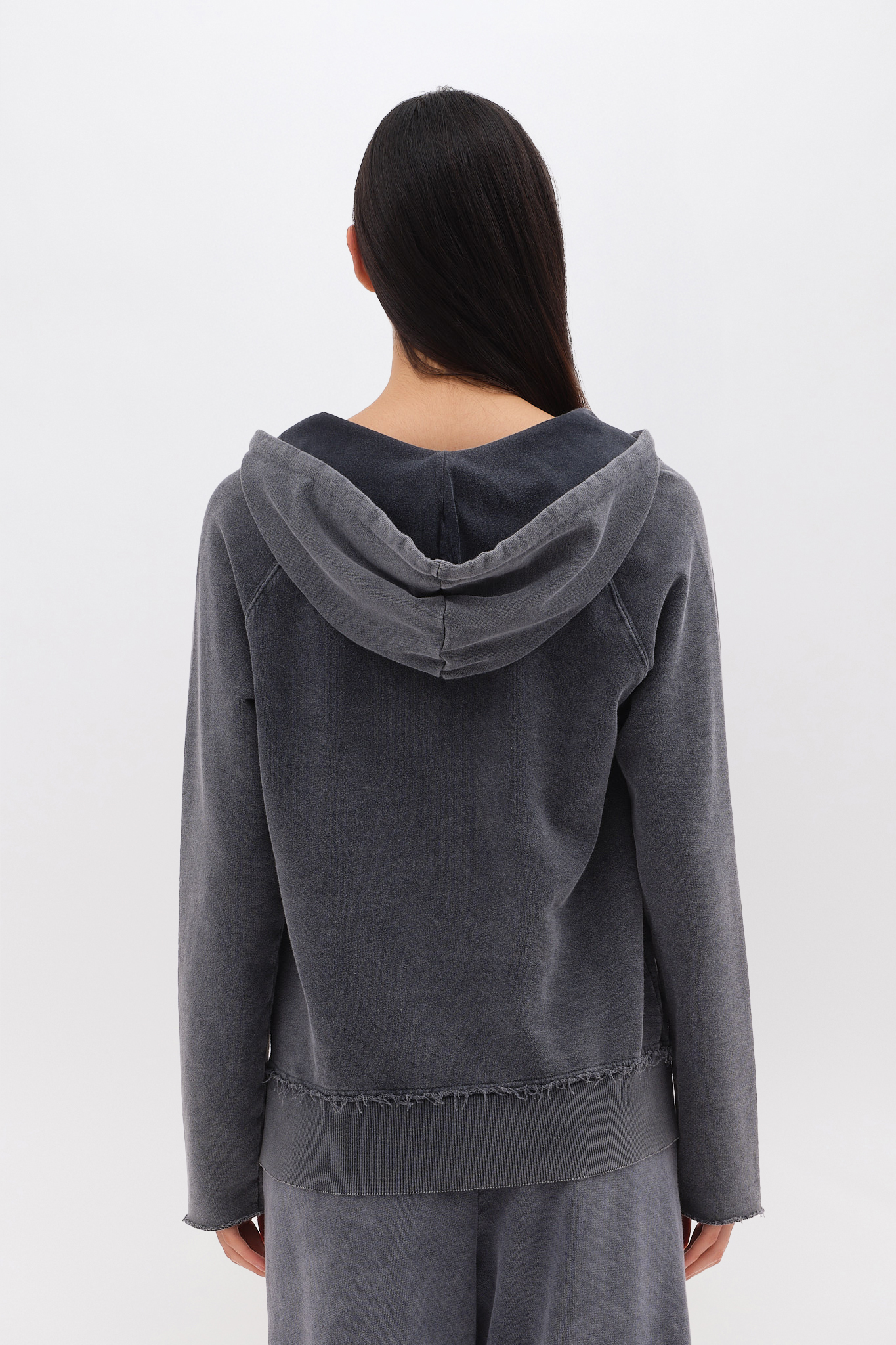 HOODIE WITH RAW EDGES