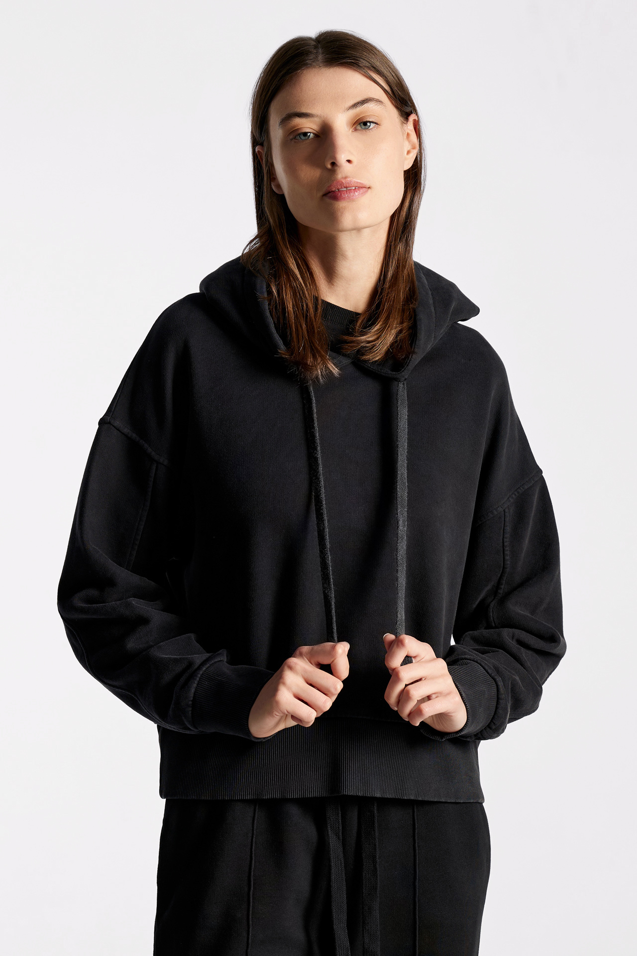 Crop With Pleatted Detail Hoodie