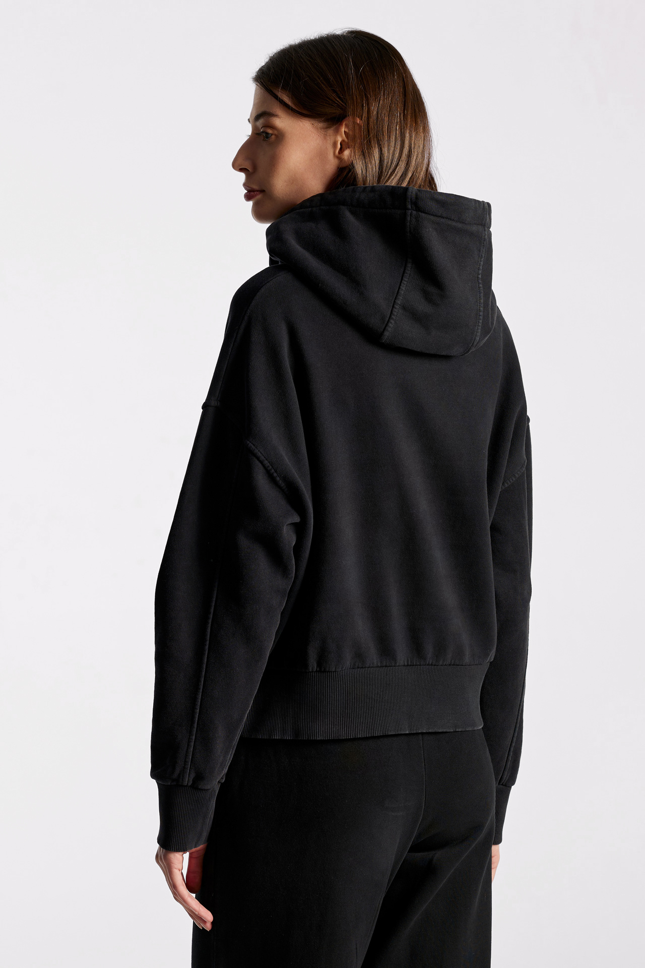 Crop With Pleatted Detail Hoodie