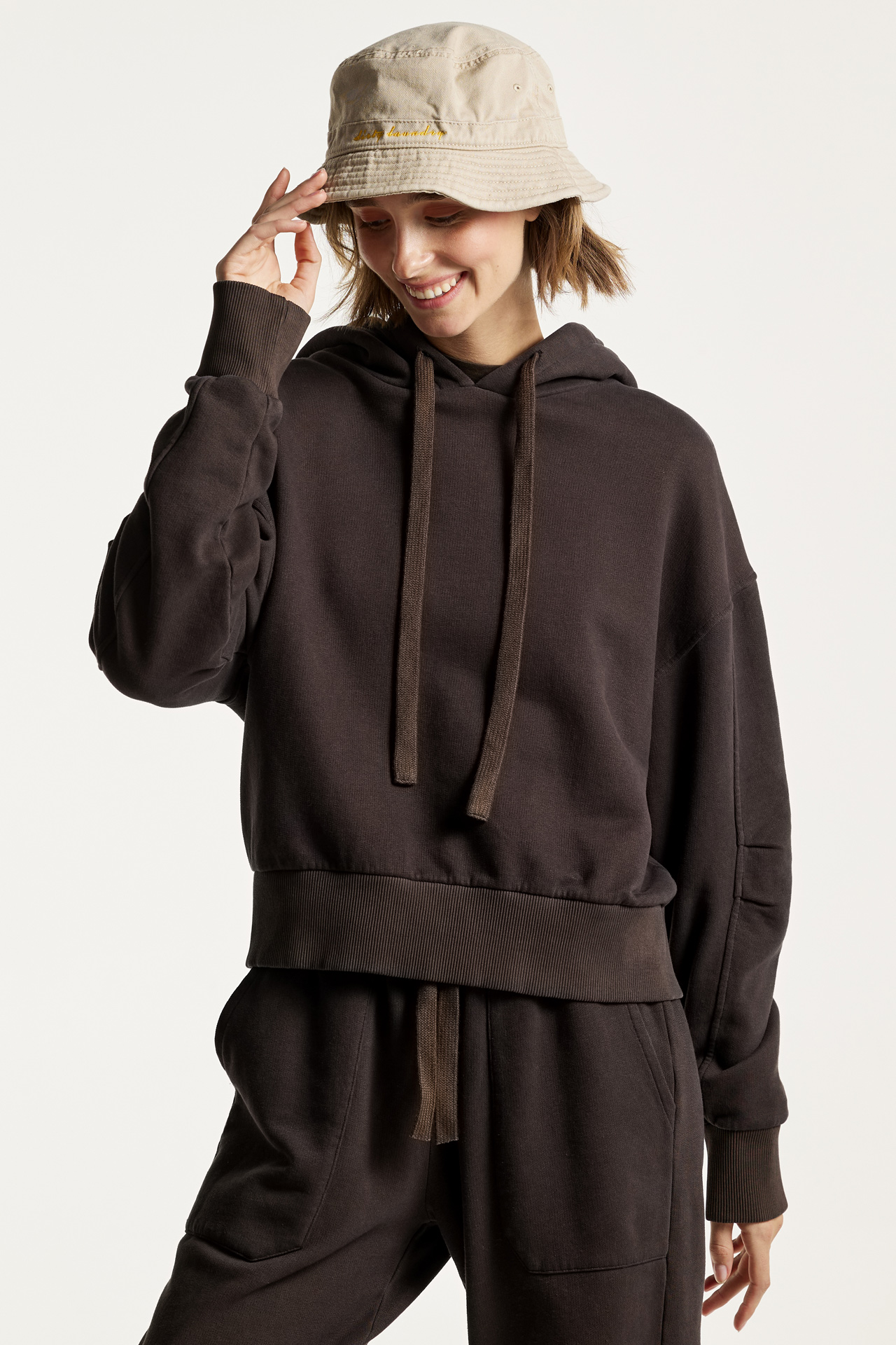 Crop With Pleatted Detail Hoodie