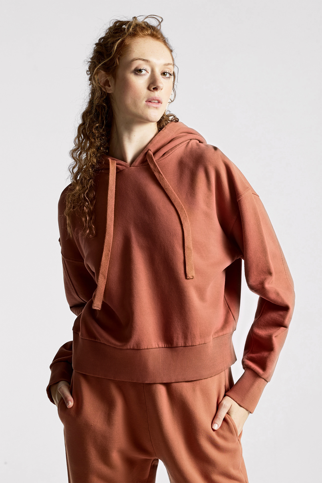 Crop With Pleatted Detail Hoodie