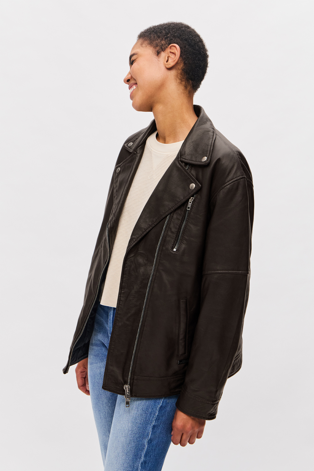 OVERSIZED VINTAGE BIKER JACKET