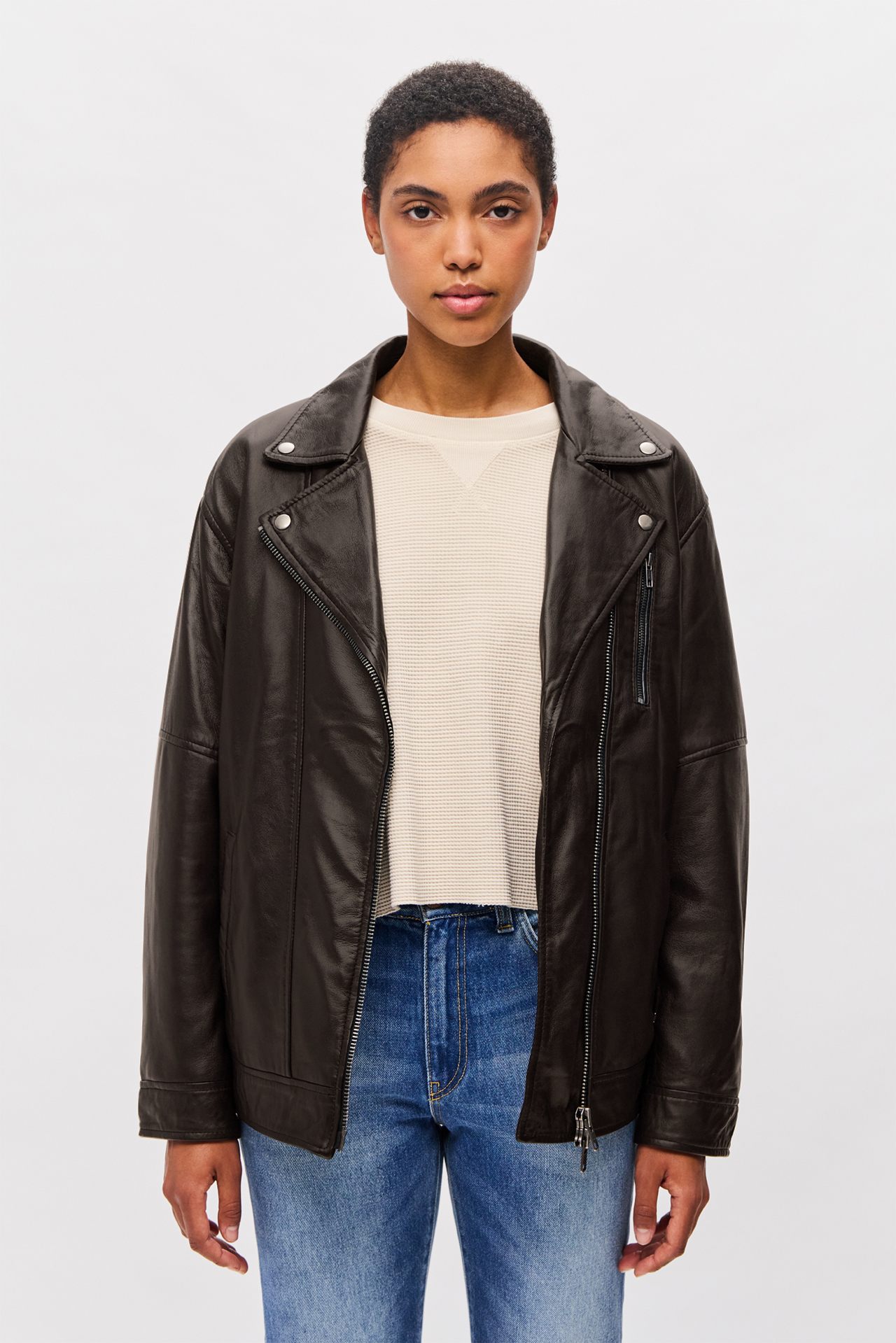 OVERSIZED VINTAGE BIKER JACKET