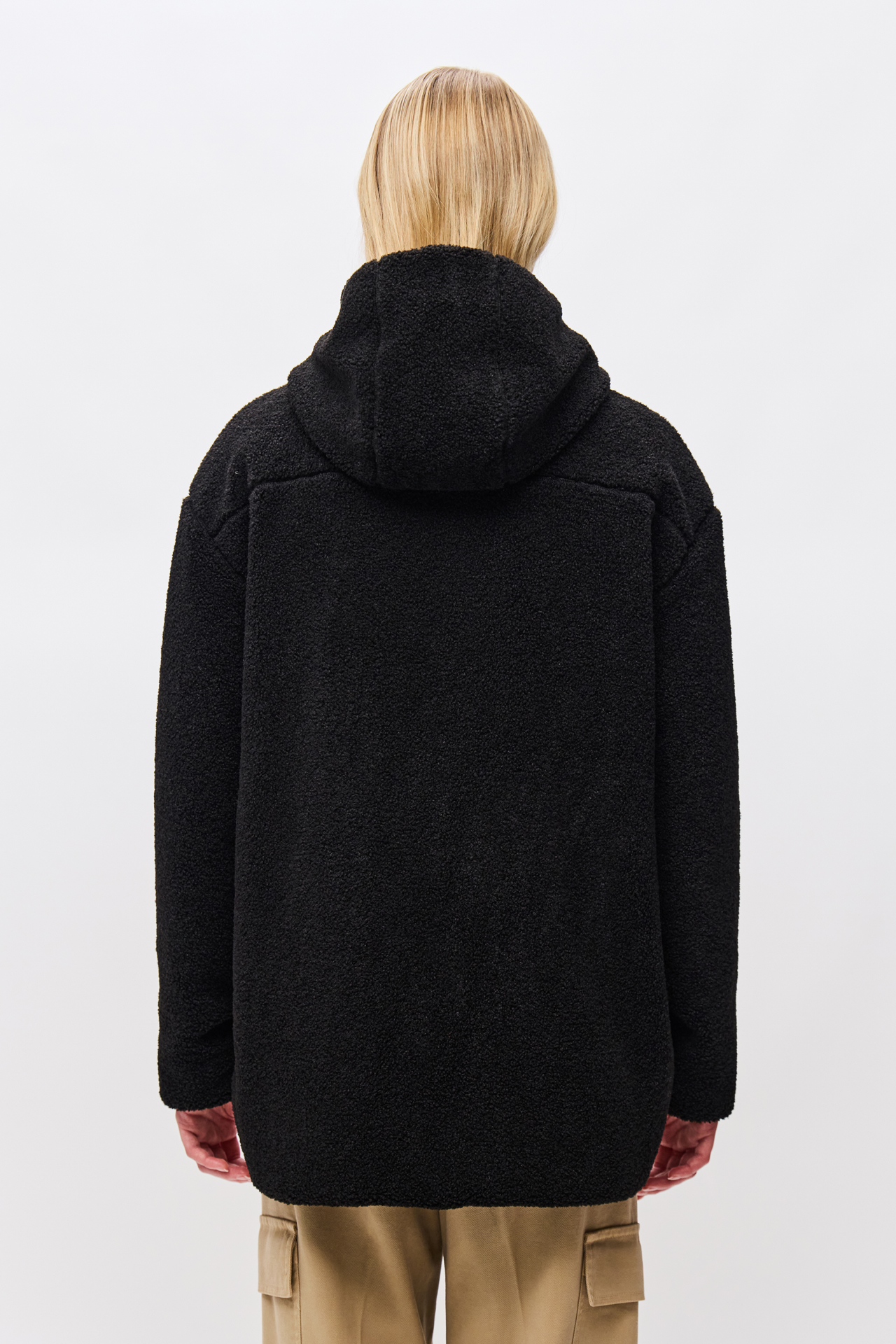 CURVED HEM FLEECE JACKET