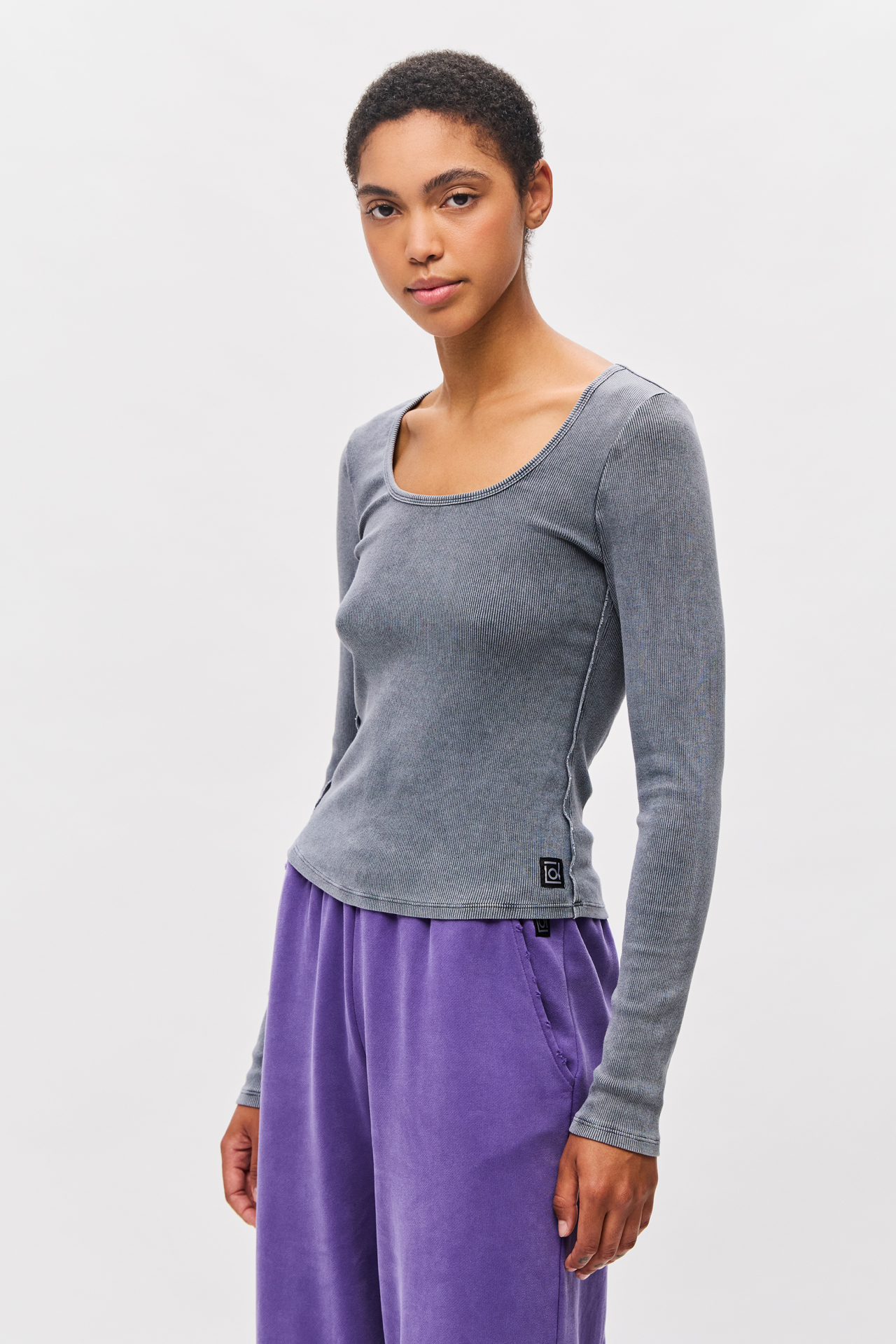 SCOOPNECK RIB LONGSLEEVE