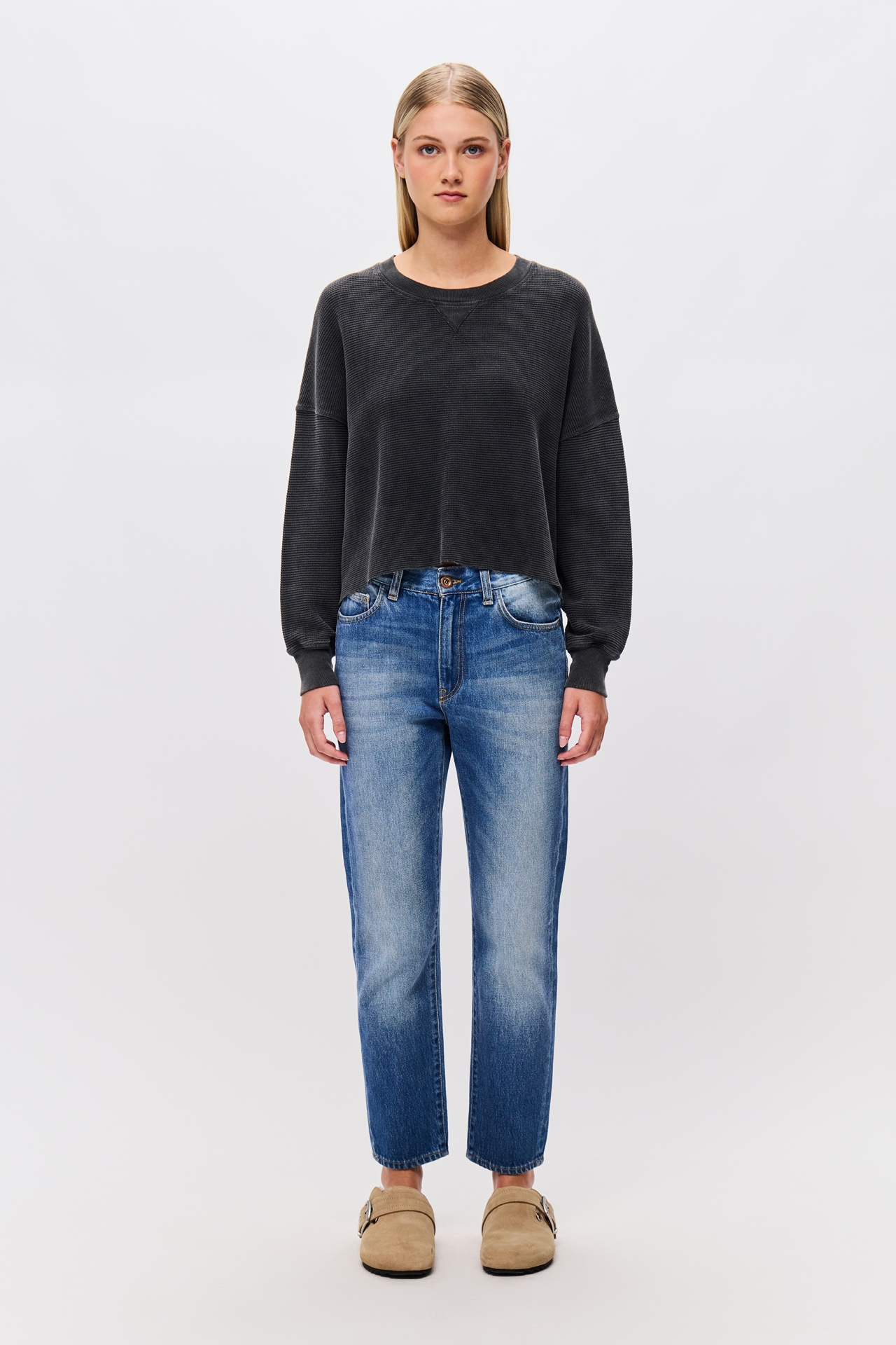 CROPPED WAFFLE LONGSLEEVE