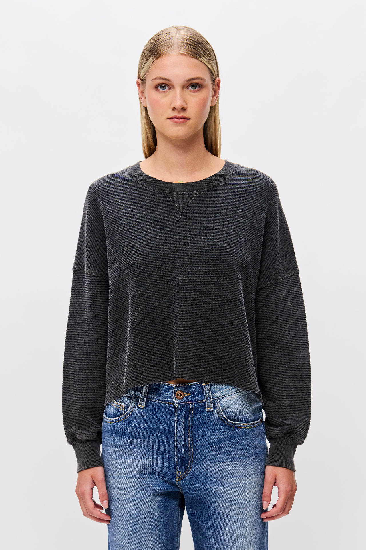 CROPPED WAFFLE LONGSLEEVE