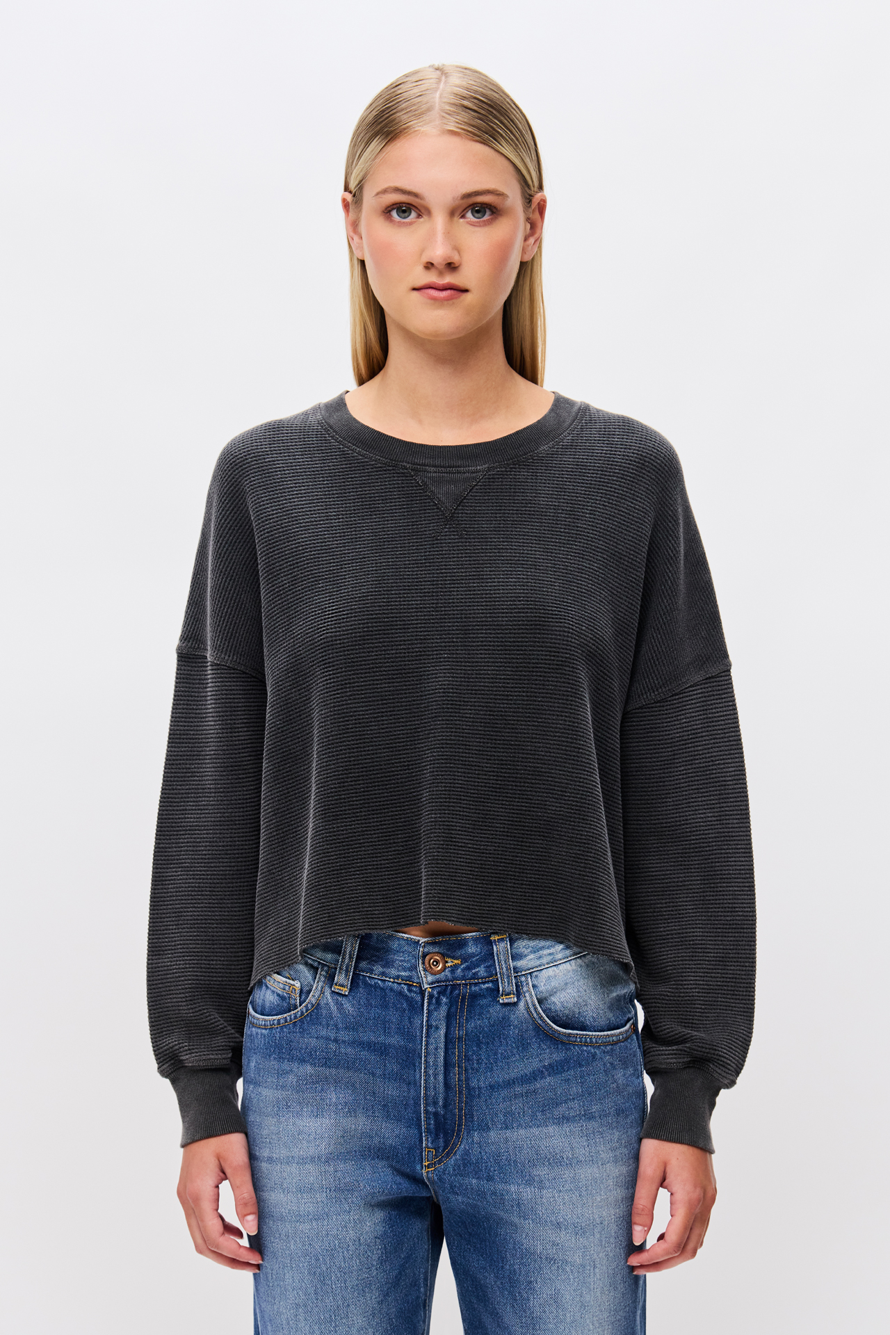 CROPPED WAFFLE LONGSLEEVE