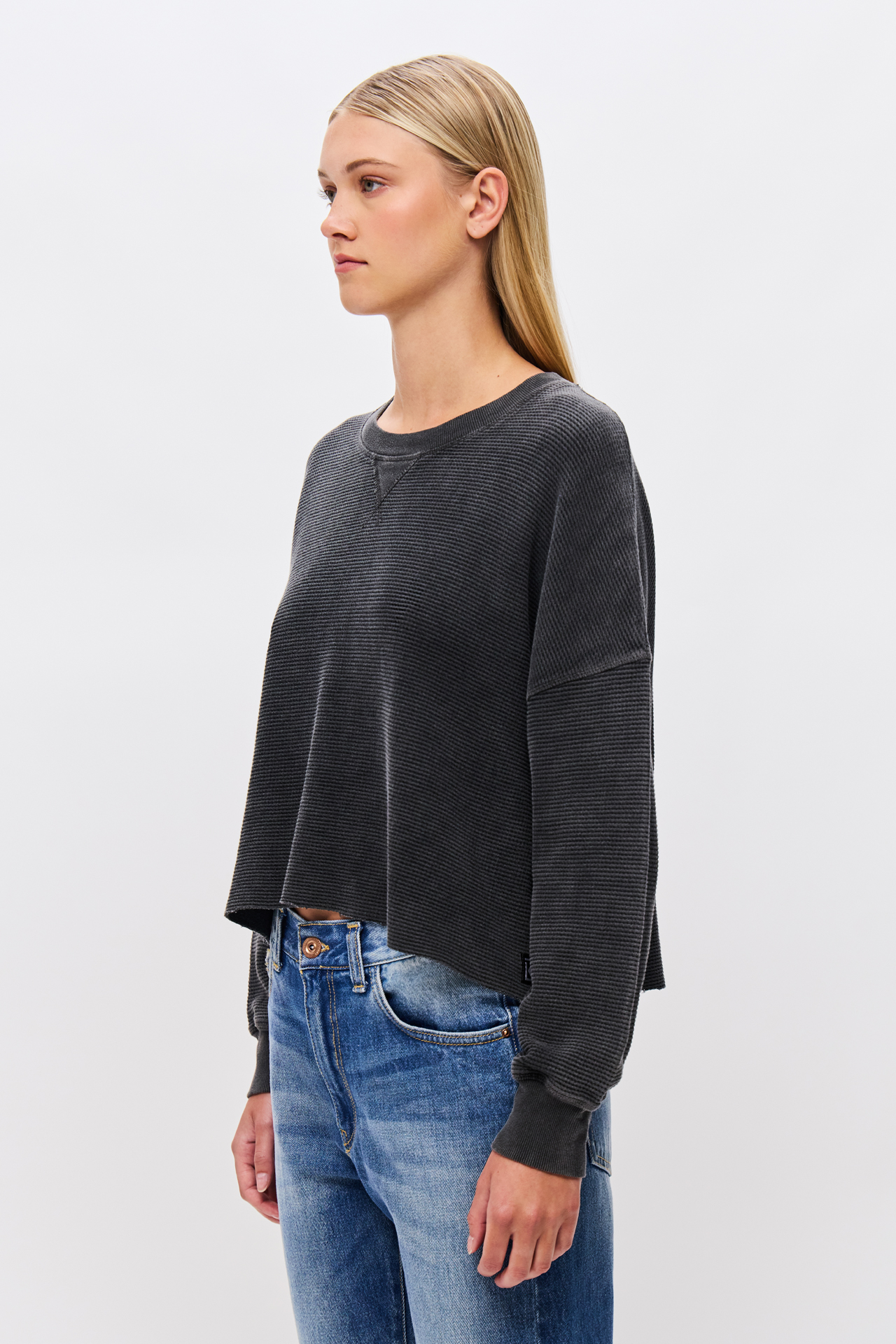 CROPPED WAFFLE LONGSLEEVE